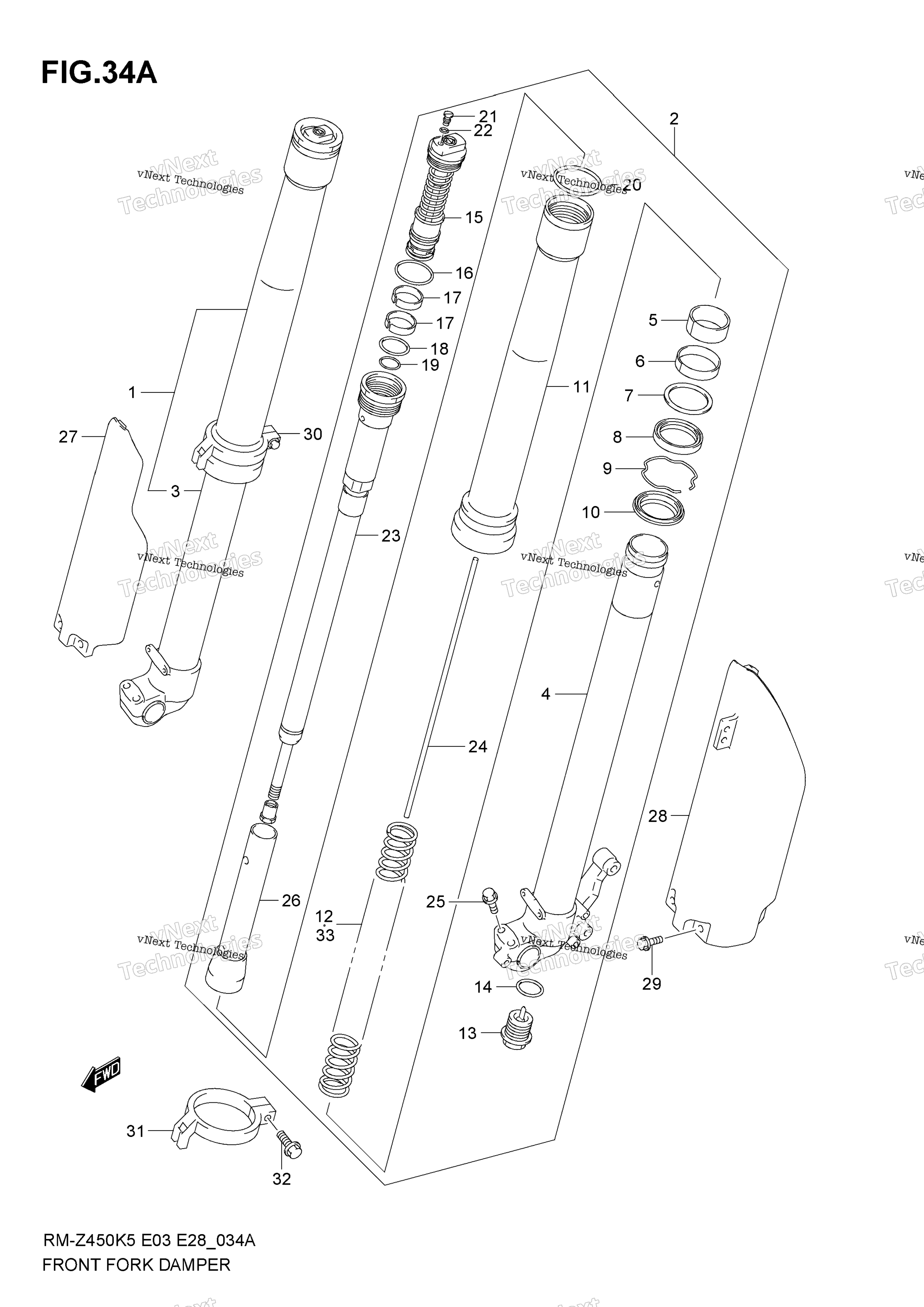 Передний амортизатор (Model K6)