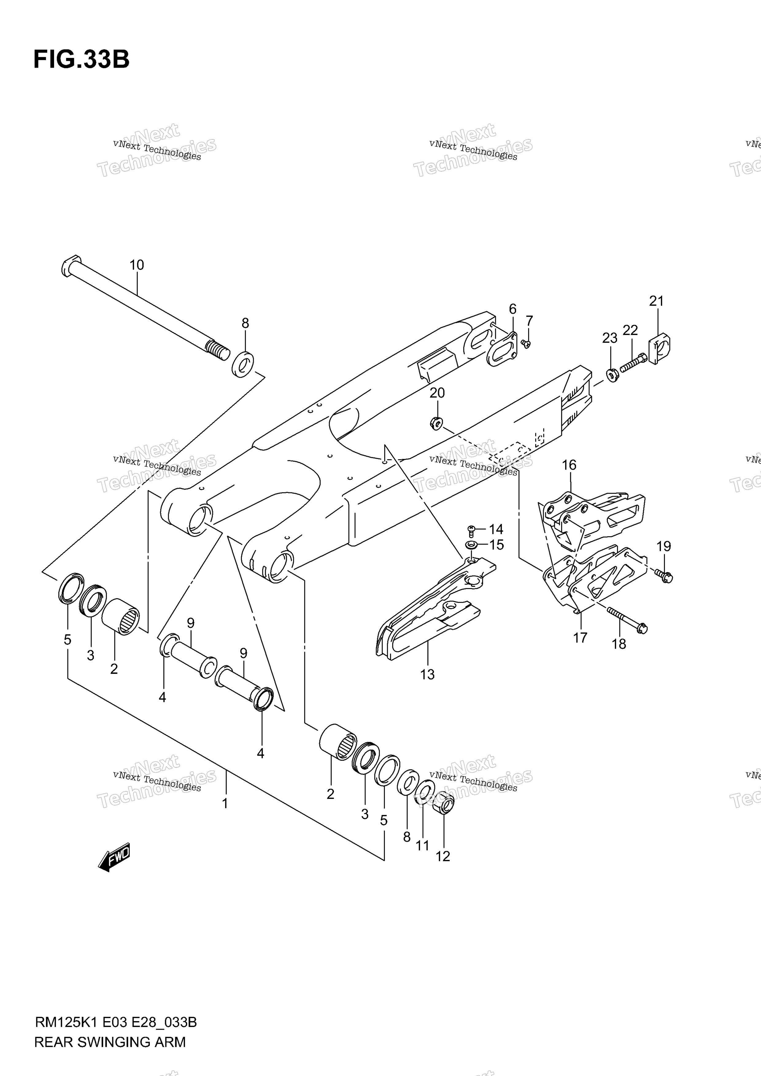 задний Swinging Arm (Model K5 / K6)