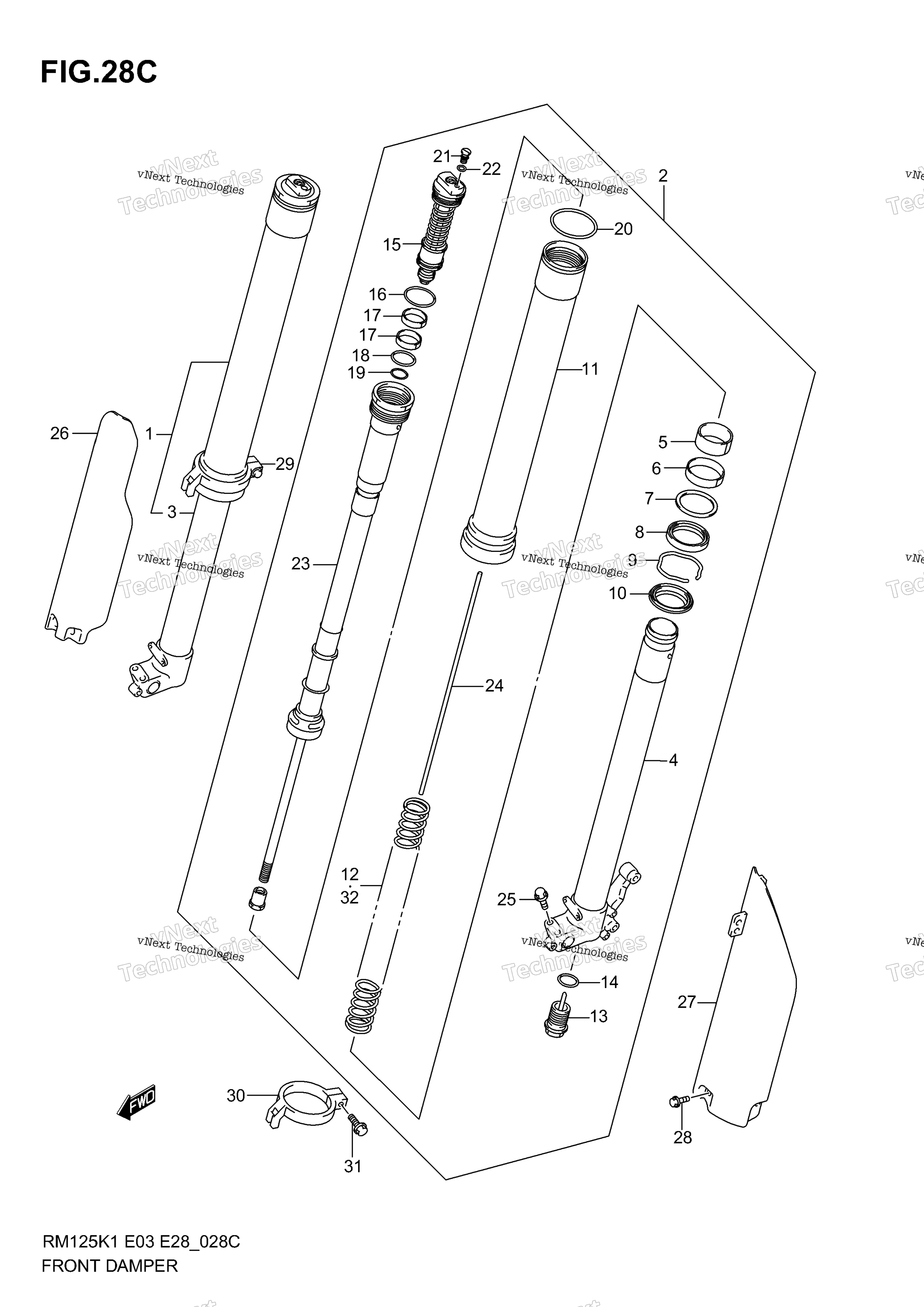 Передний амортизатор (Model K4)