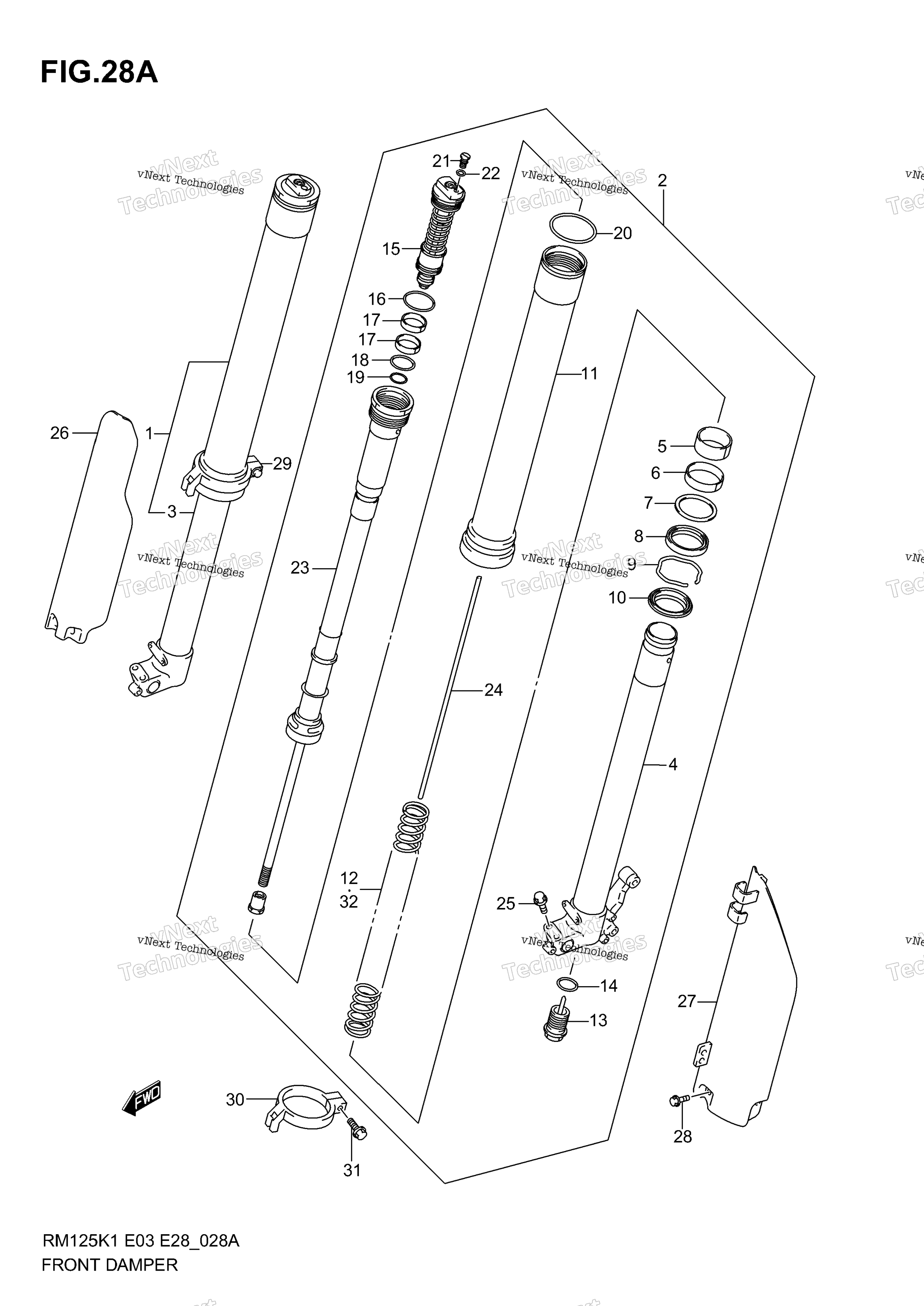 Передний амортизатор (Model K2)