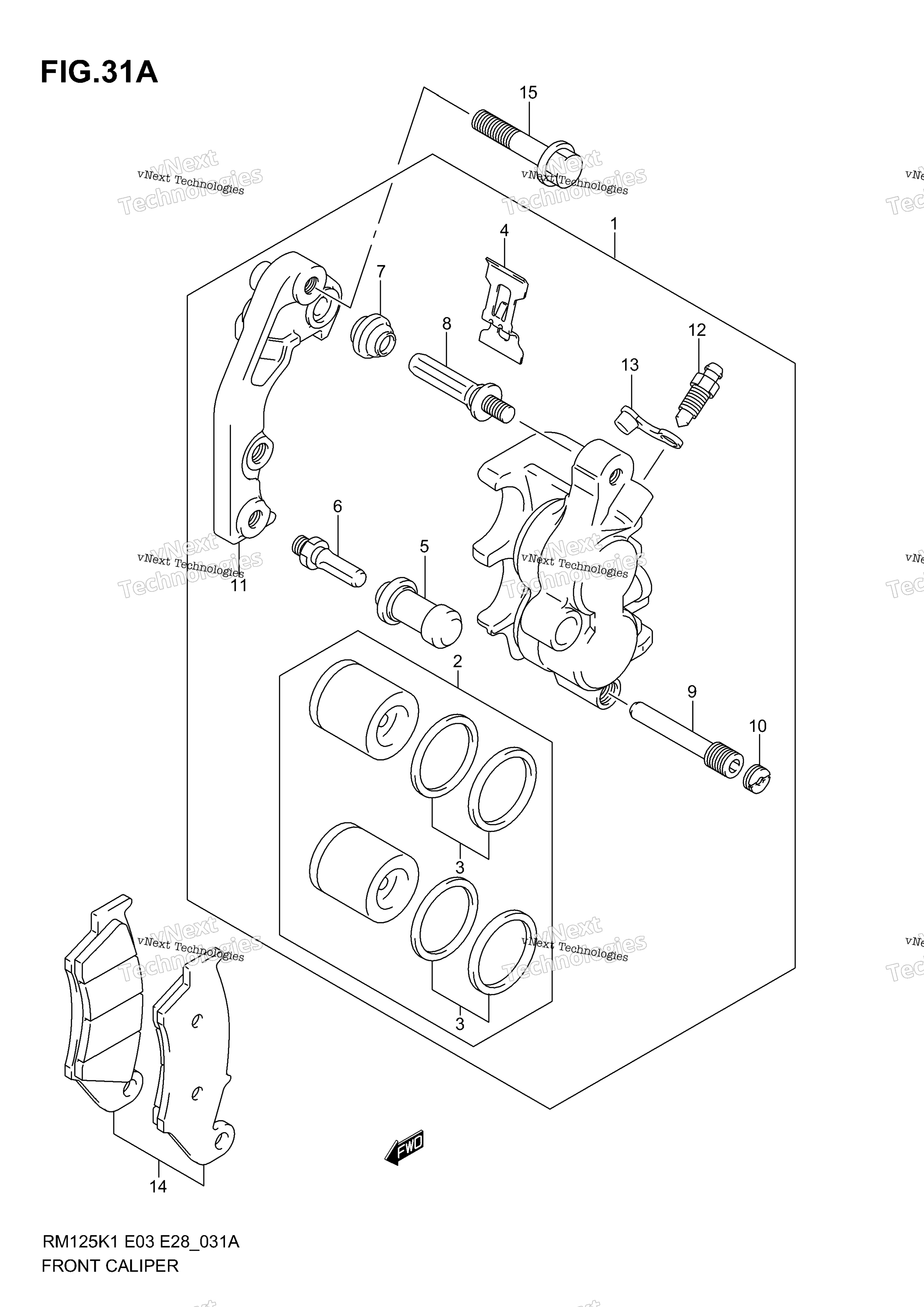 Передний суппорт (Model K5/K6)