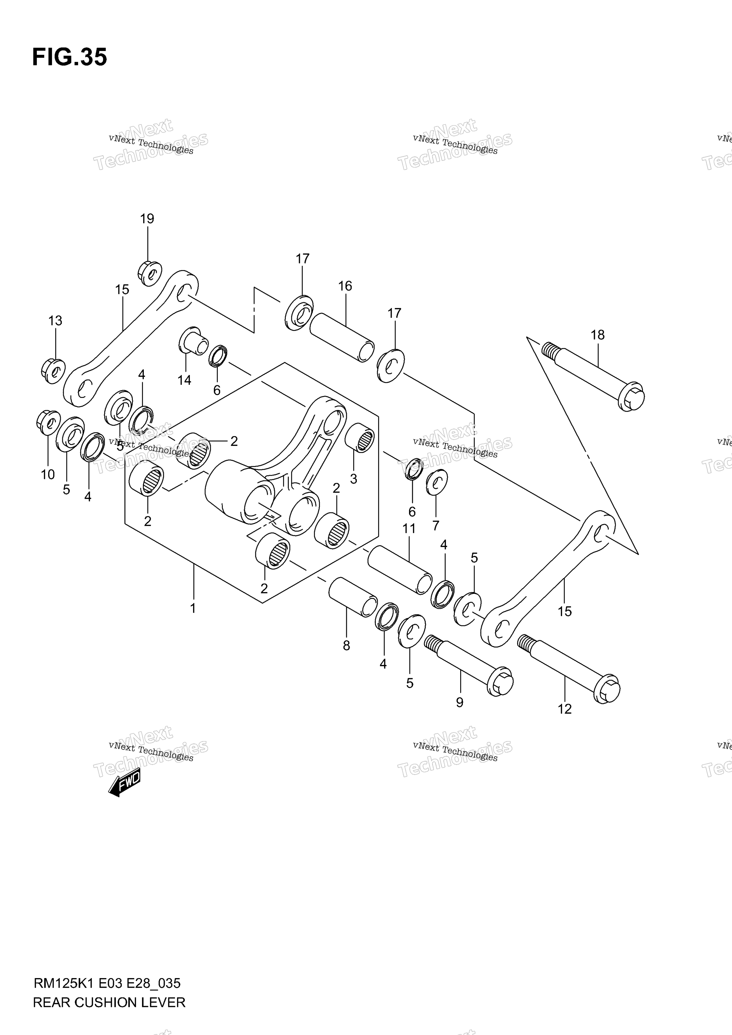Рычаг заднего амортизатора (Model K1)