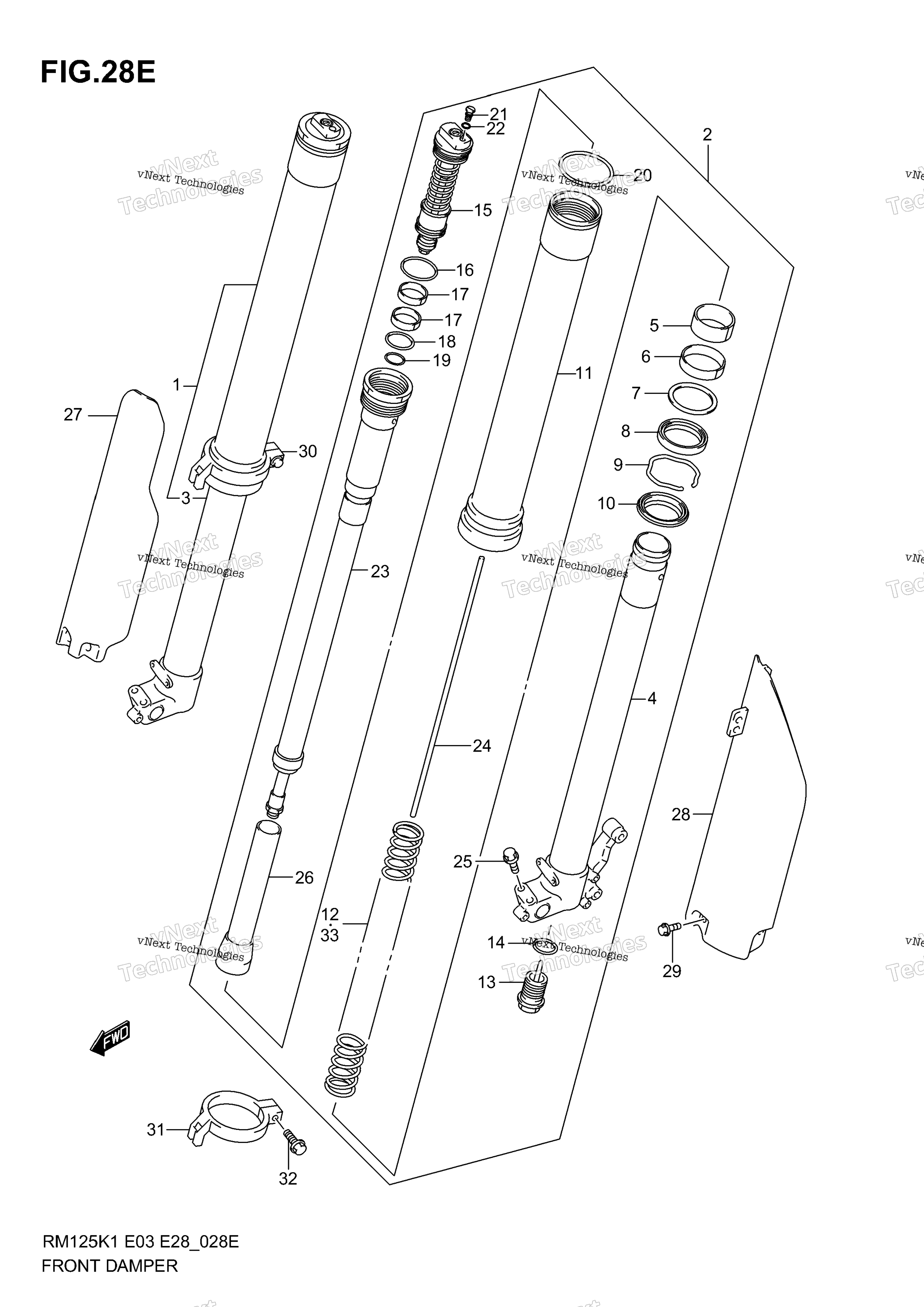 Передний амортизатор (Model K6)