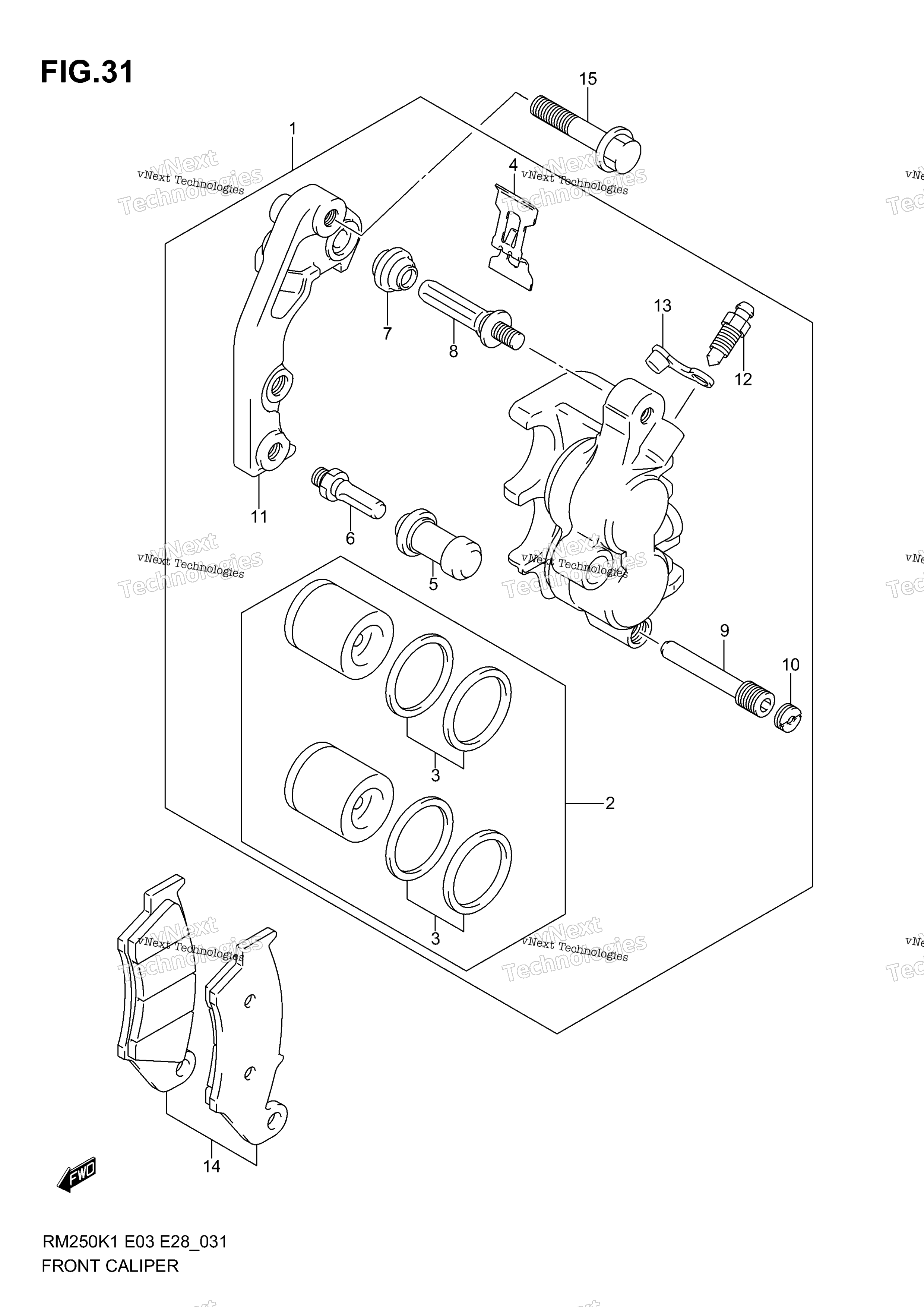 Передний суппорт (Model K1/K2/K3/K4)