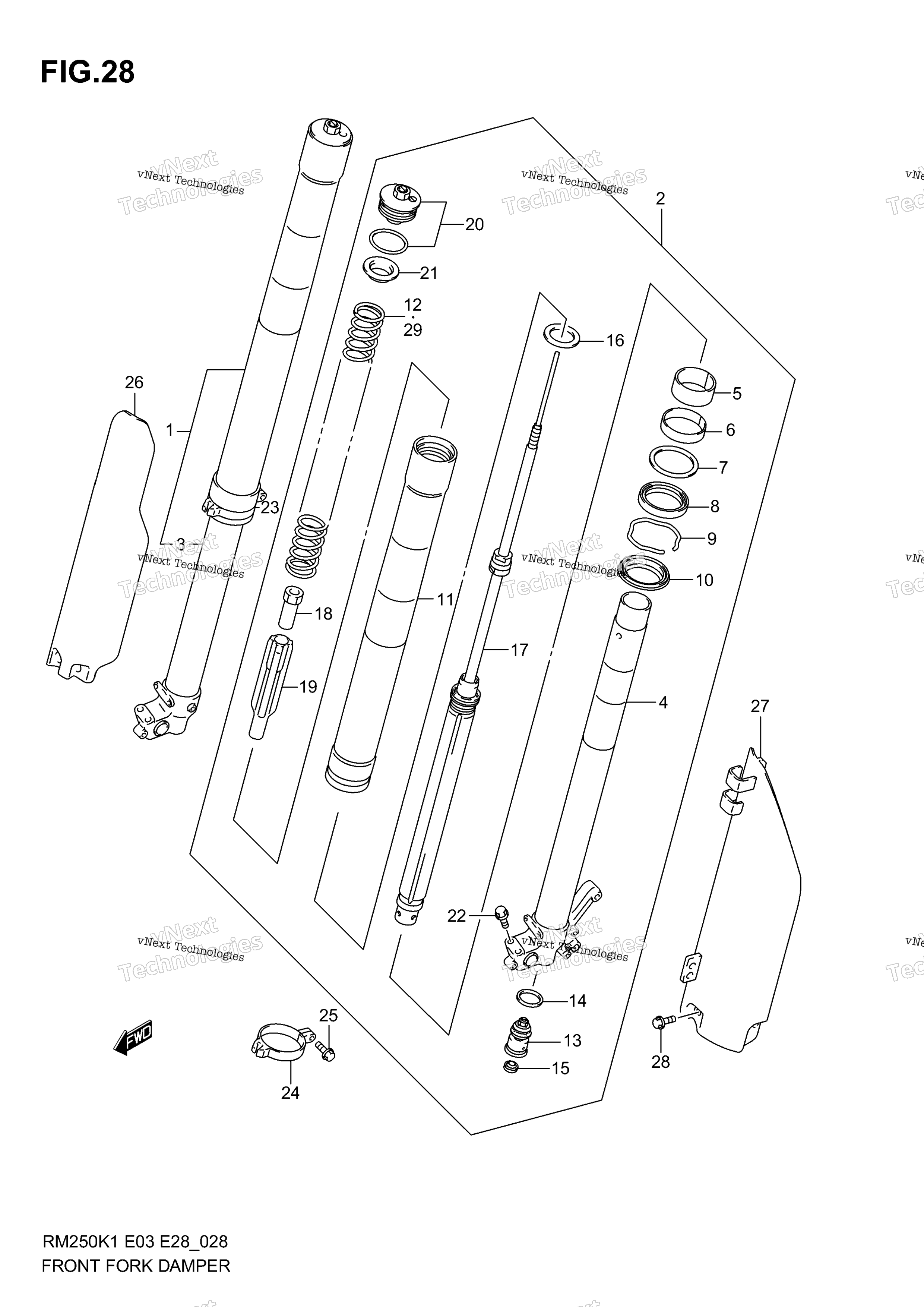 Передний амортизатор (Model K1)