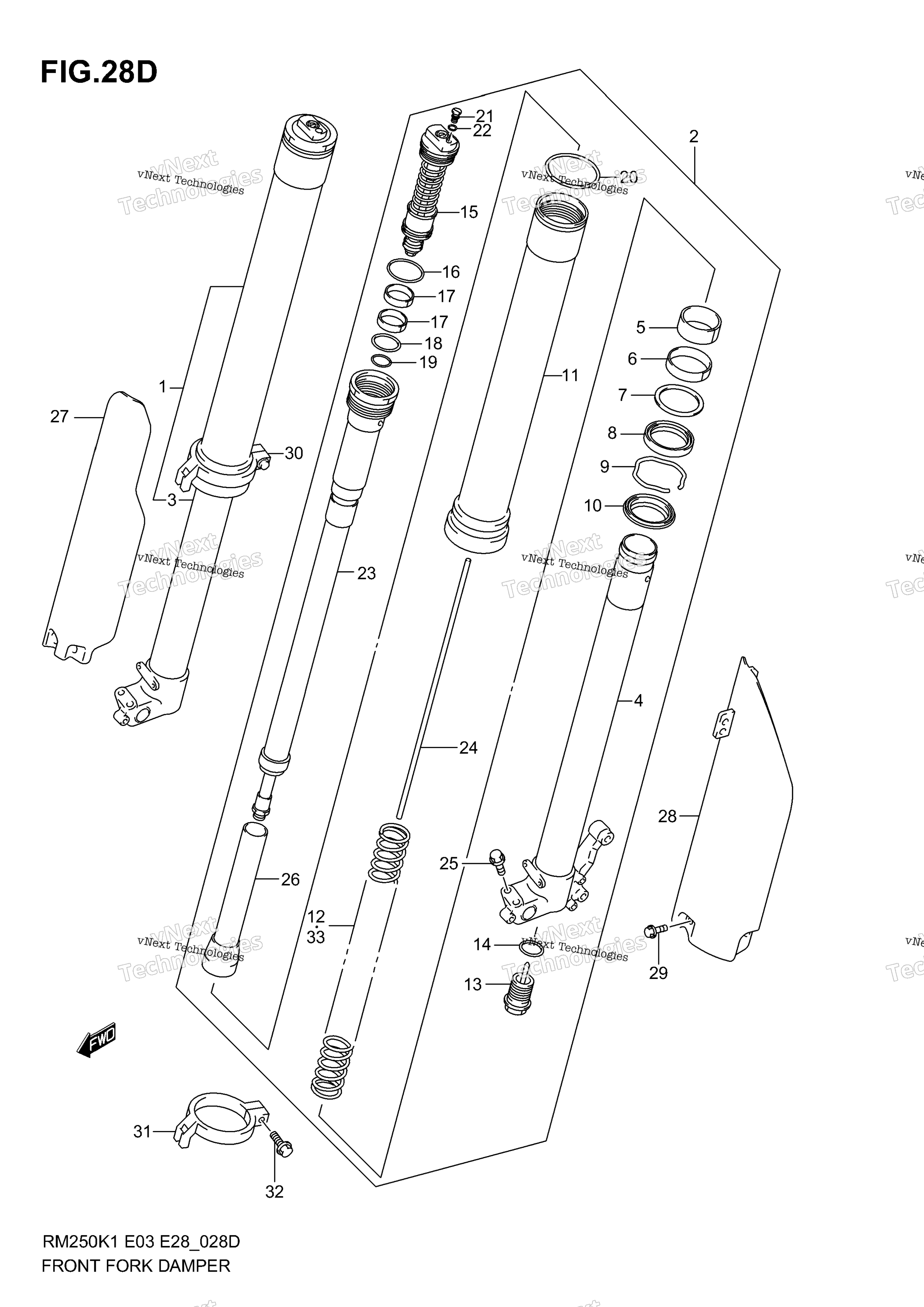 Передний амортизатор (Model K5)