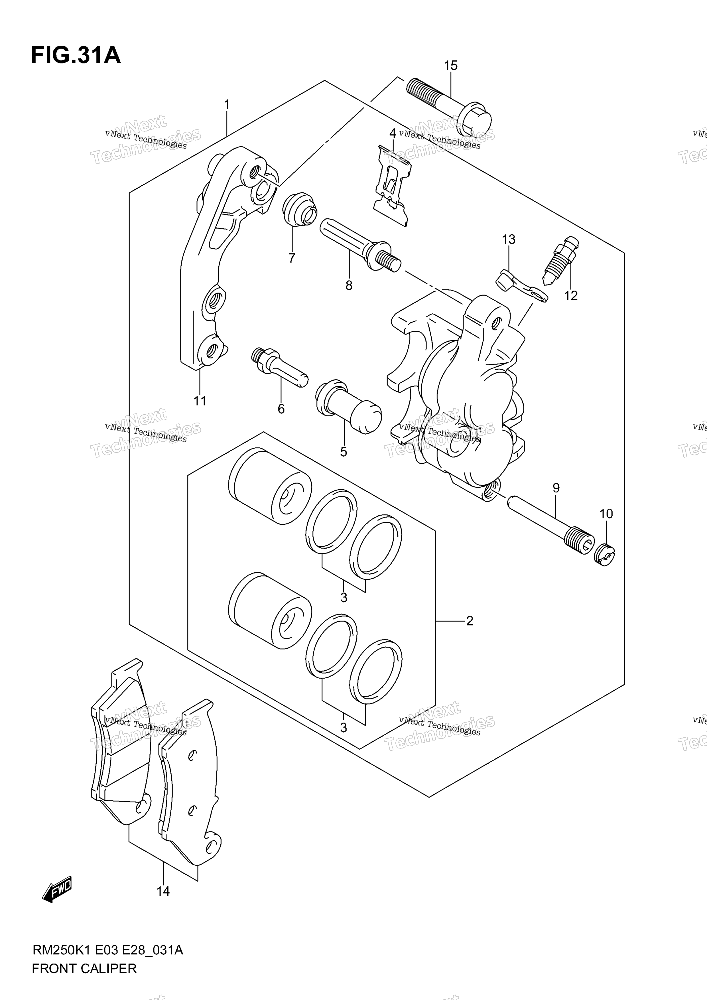 Передний суппорт (Model K5/K6)