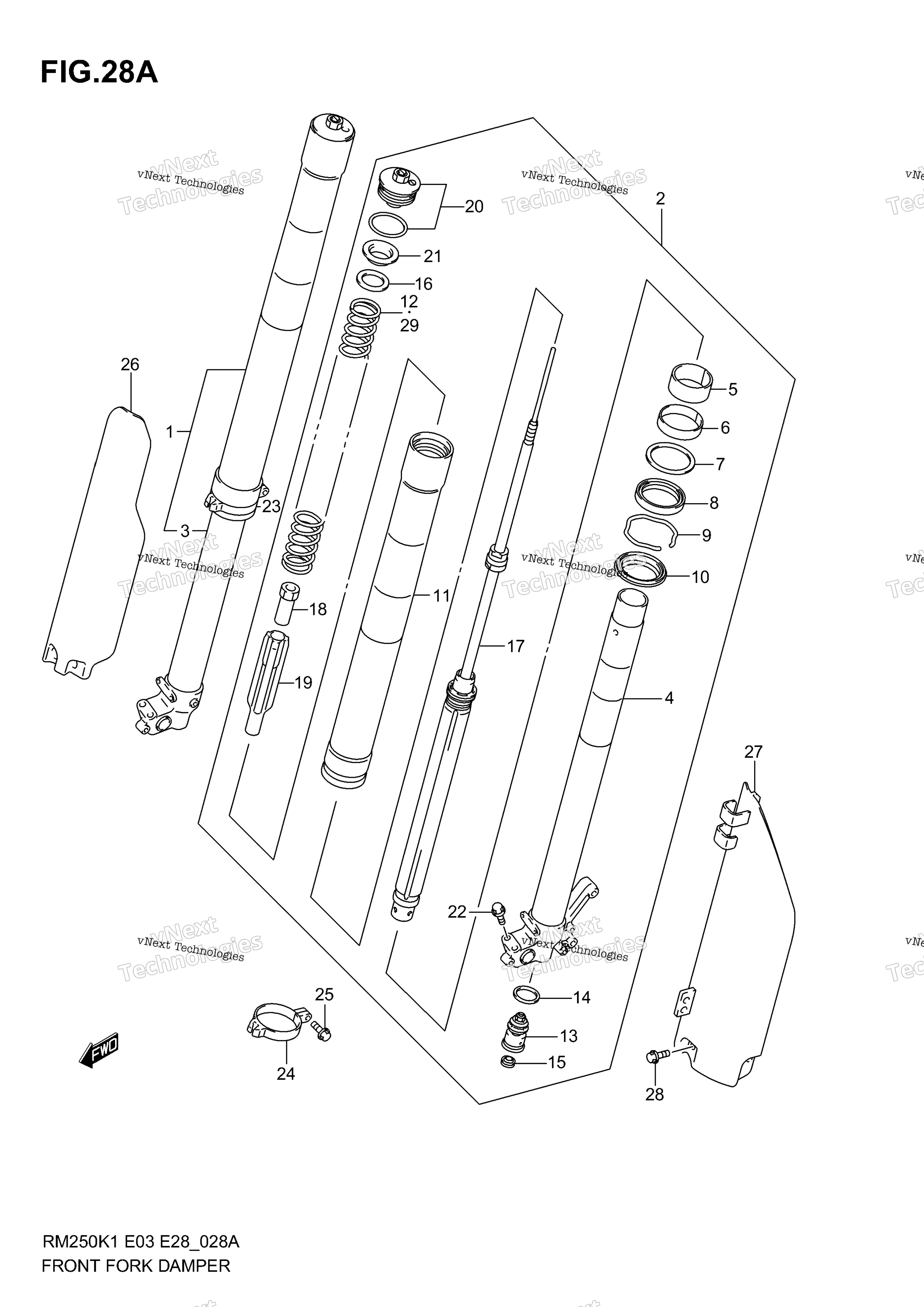 Передний амортизатор (Model K2)