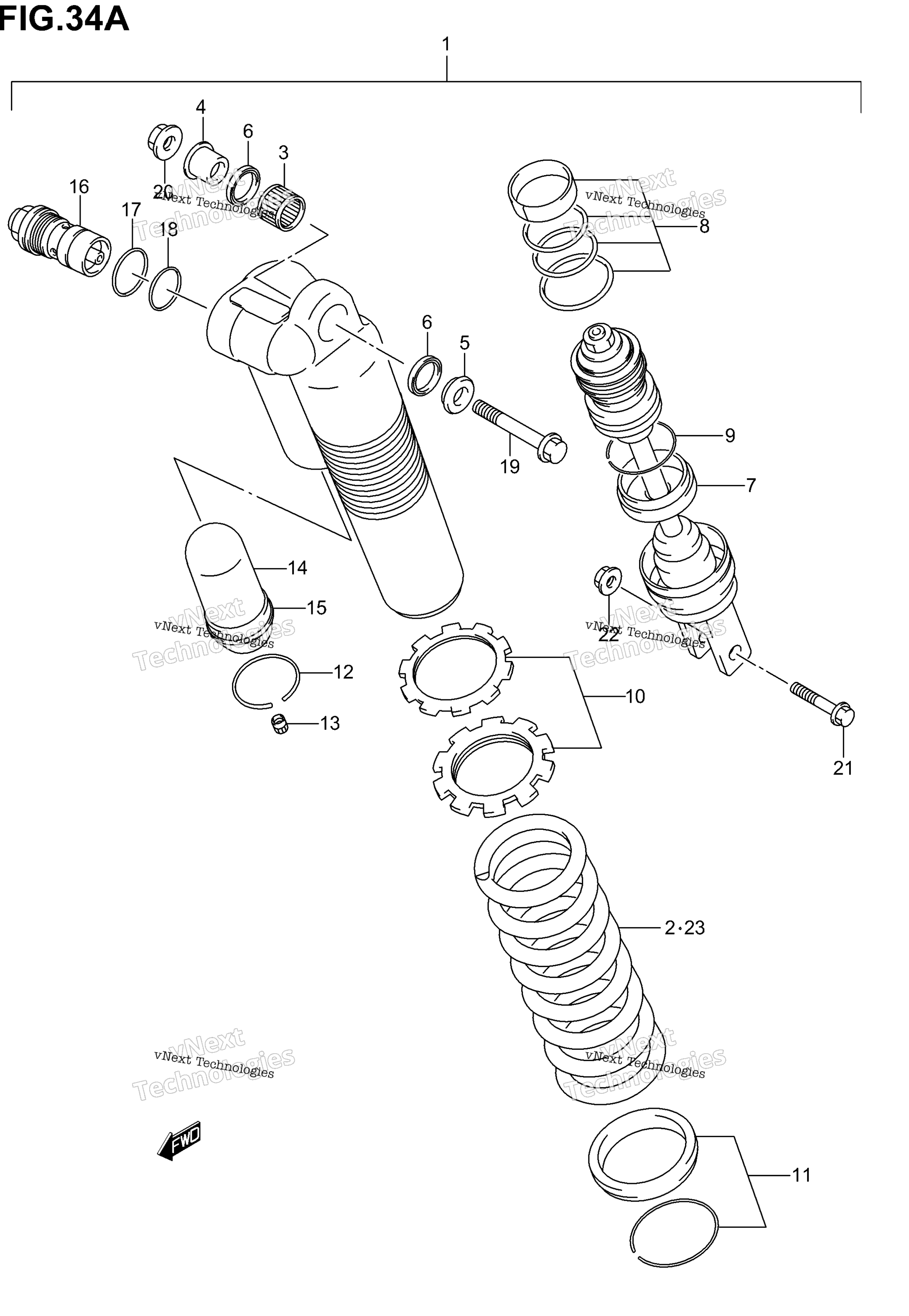 Задний амортизатор (Model K4)