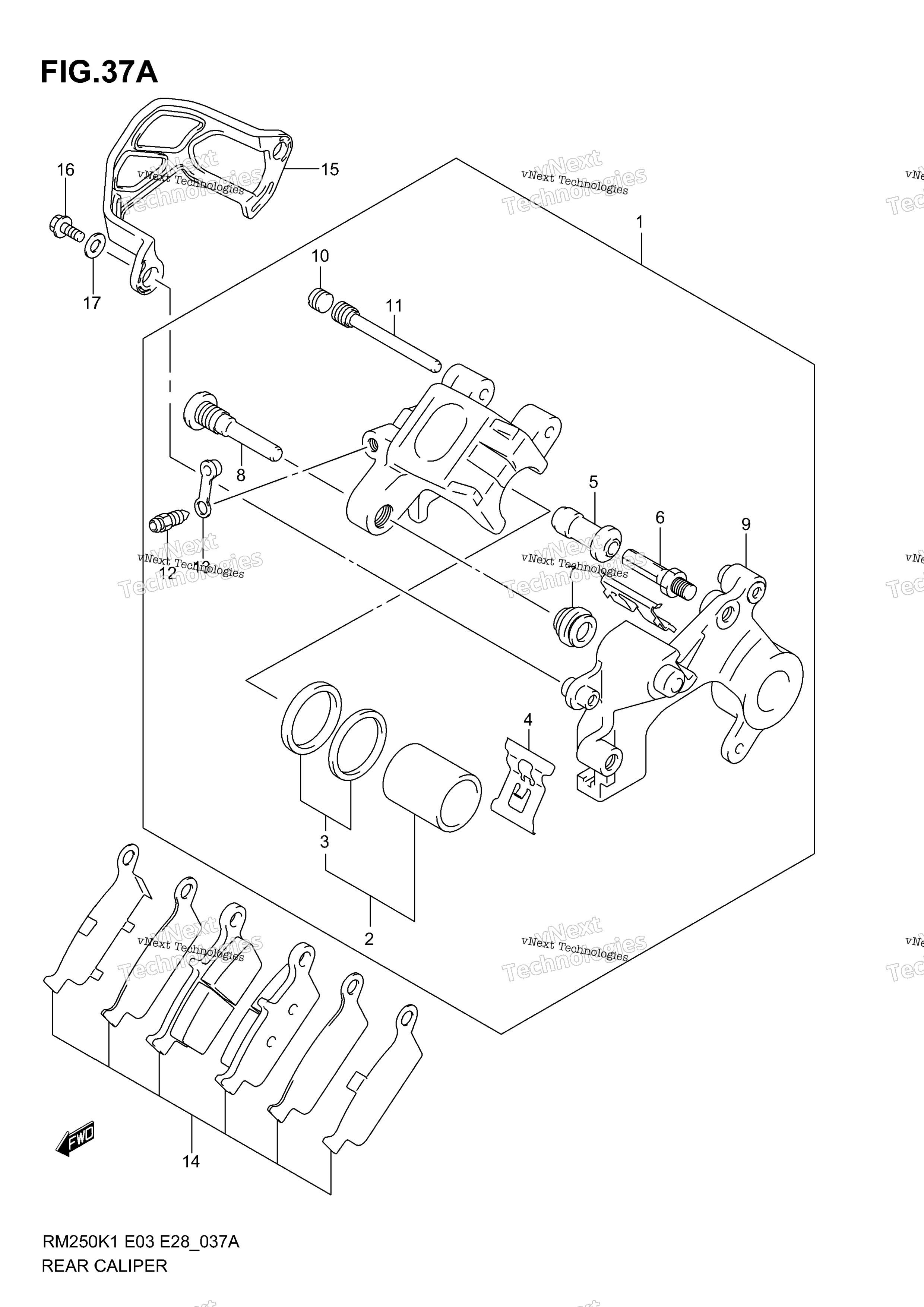 Задний суппорт (Model K4)