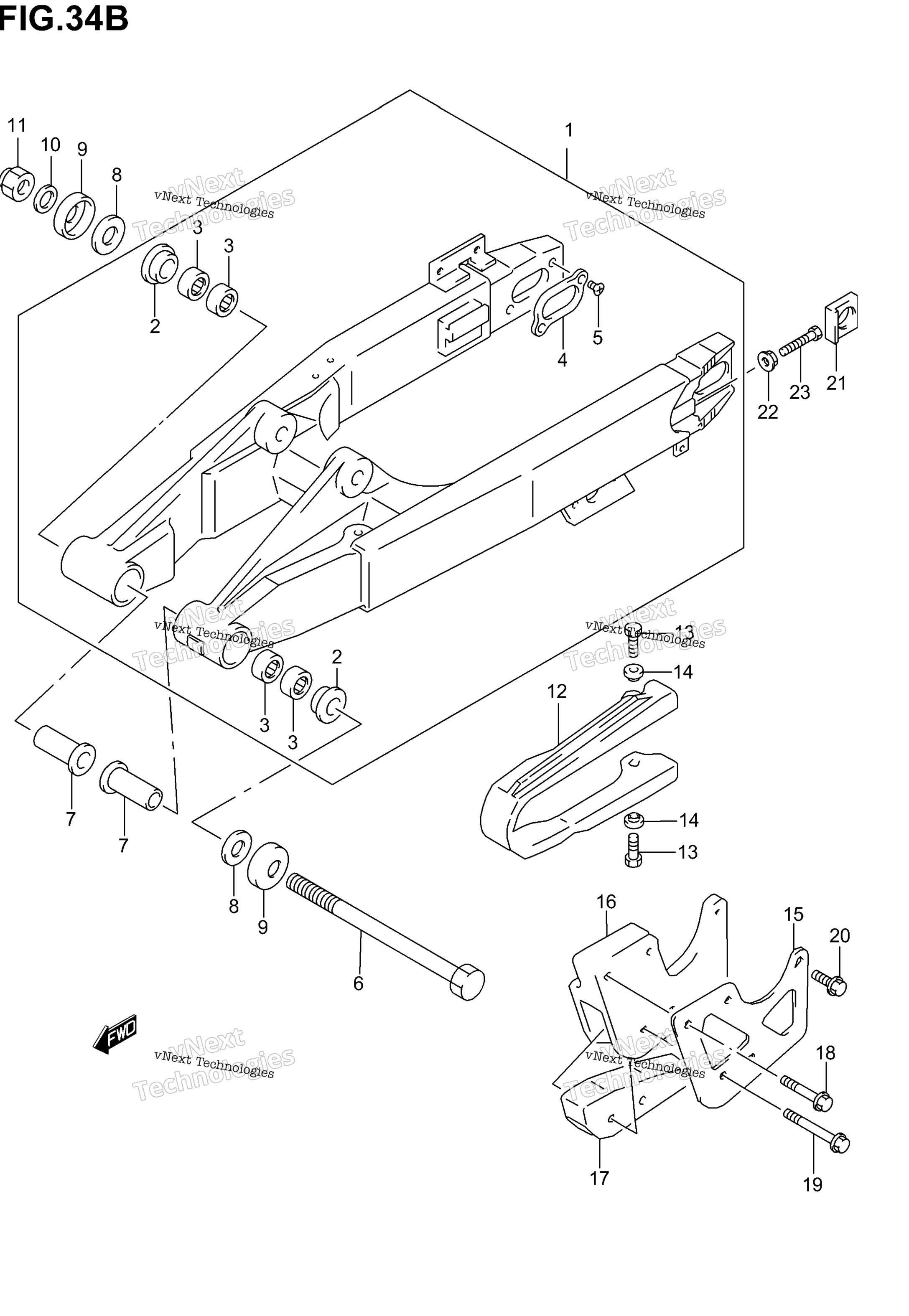 задний Swinging Arm (Model K4)