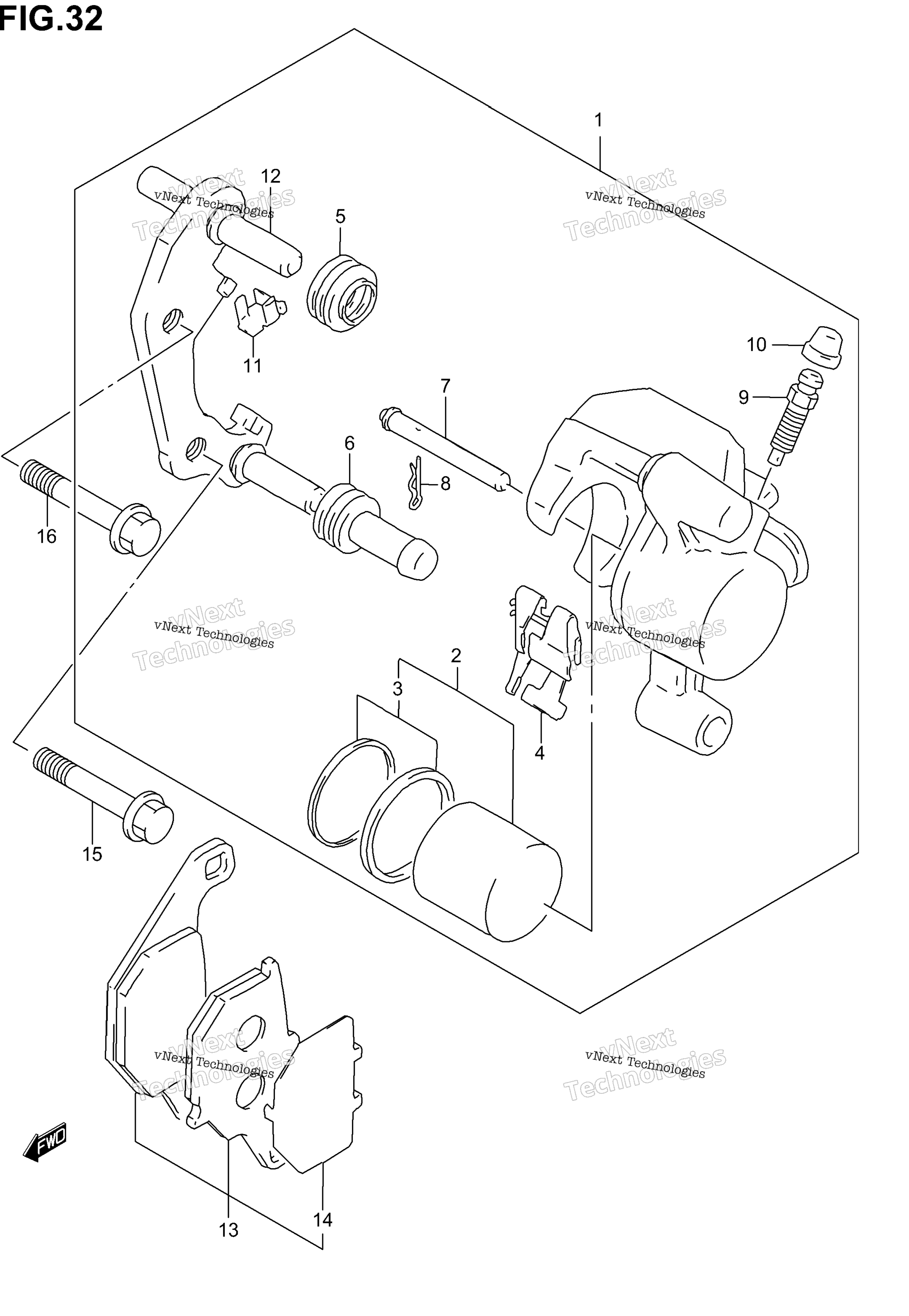 Передний суппорт (Model K2/K3/K4)