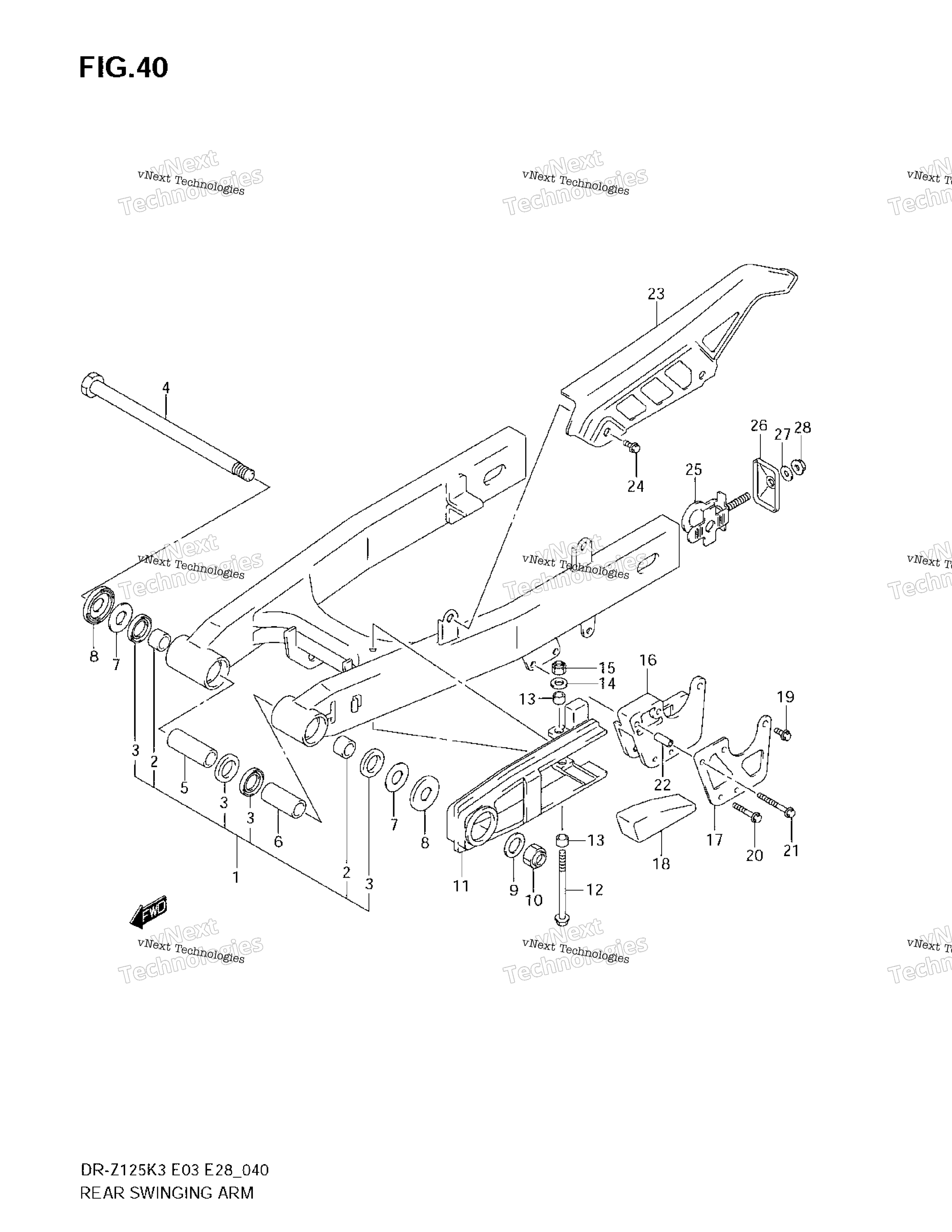 задний Swinging Arm