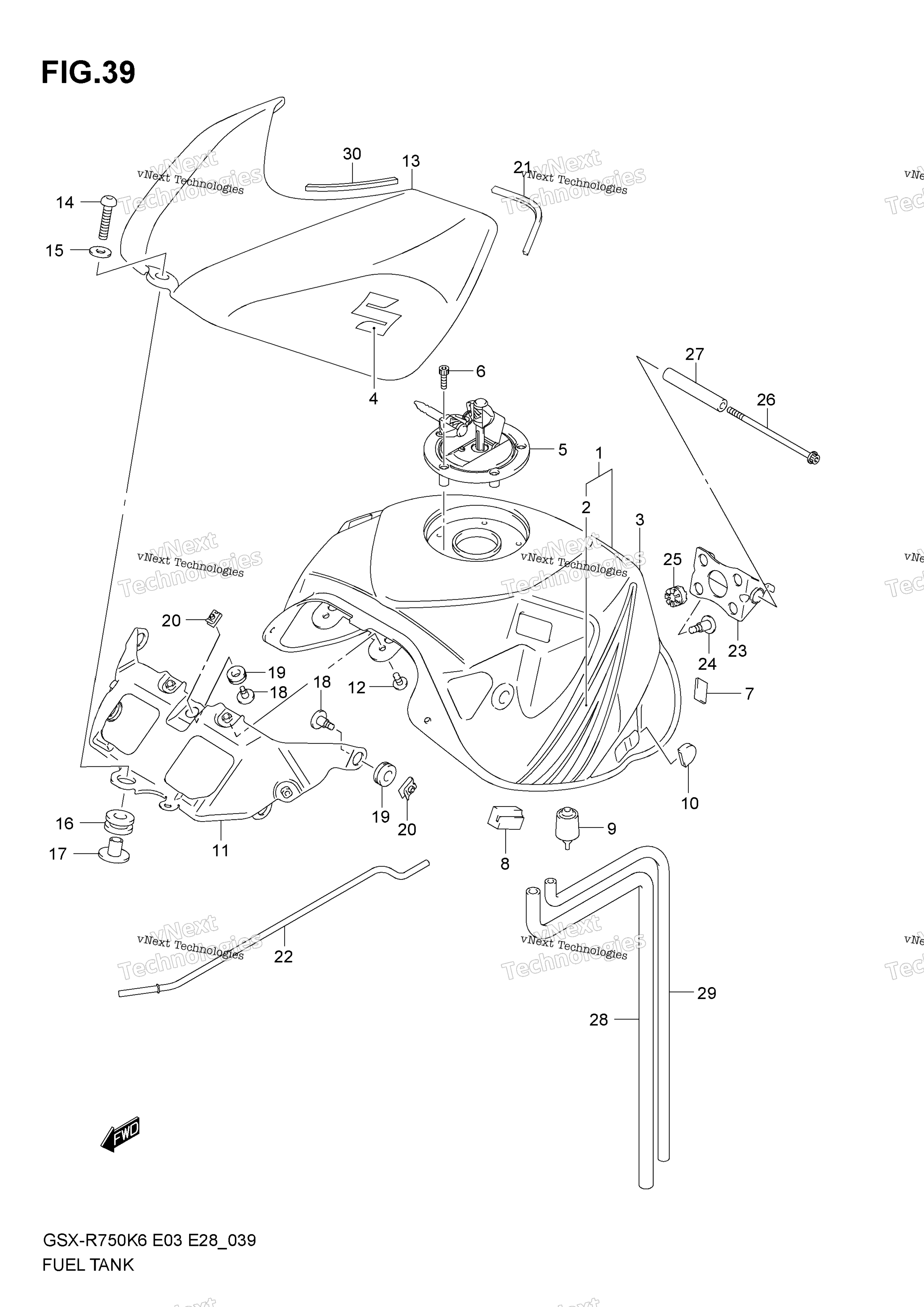 Топливный бак (Model K6)