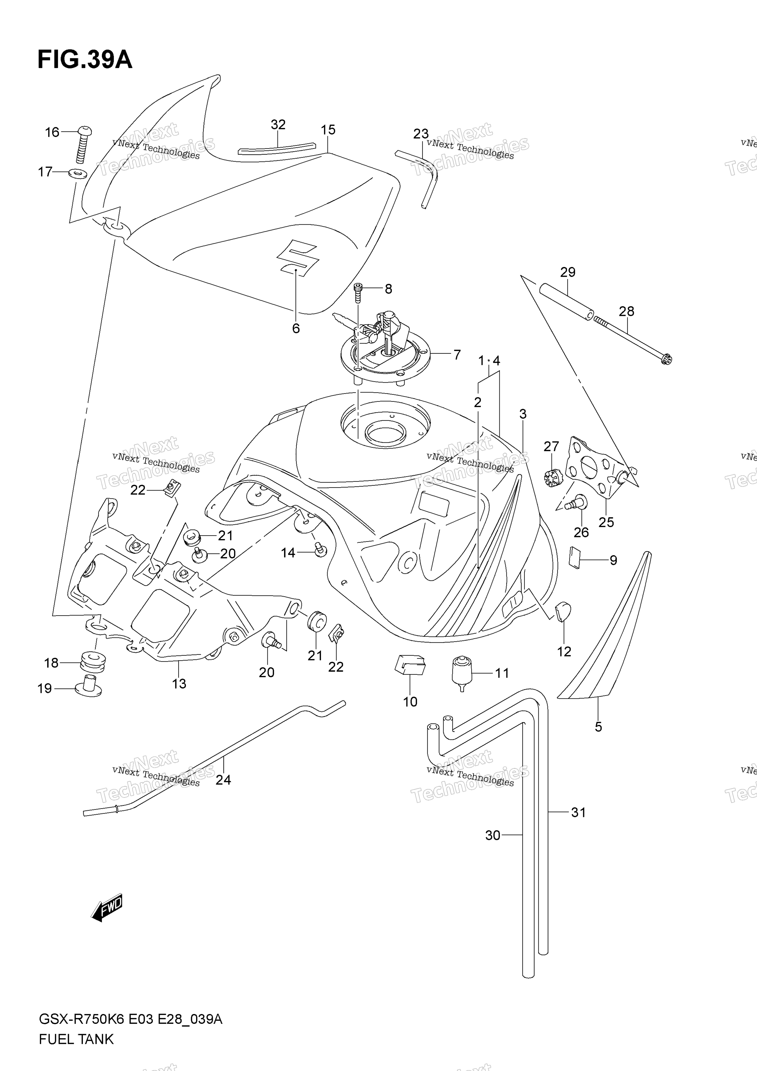 Топливный бак (Model K7)