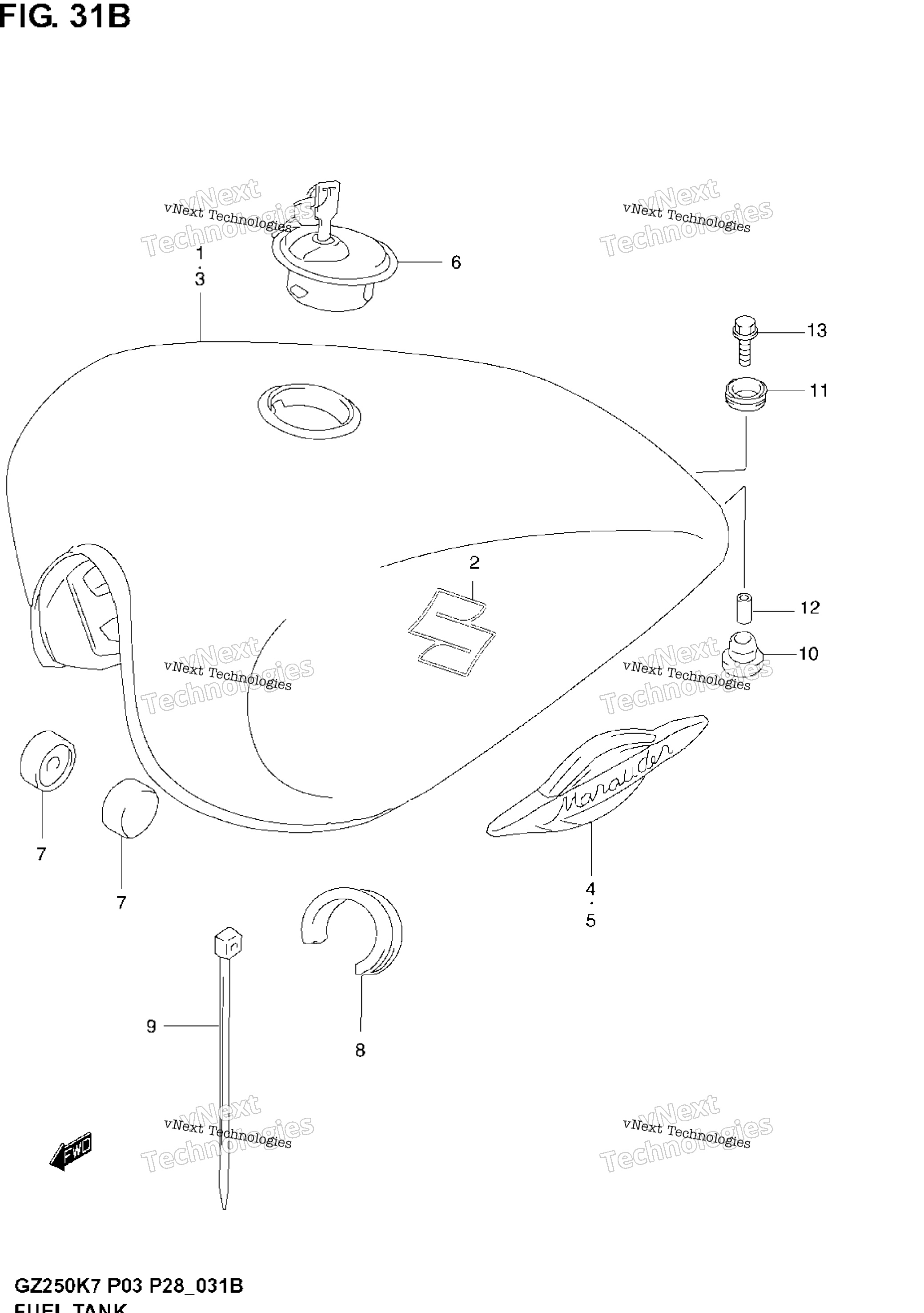 Топливный бак (Model K5/K6)