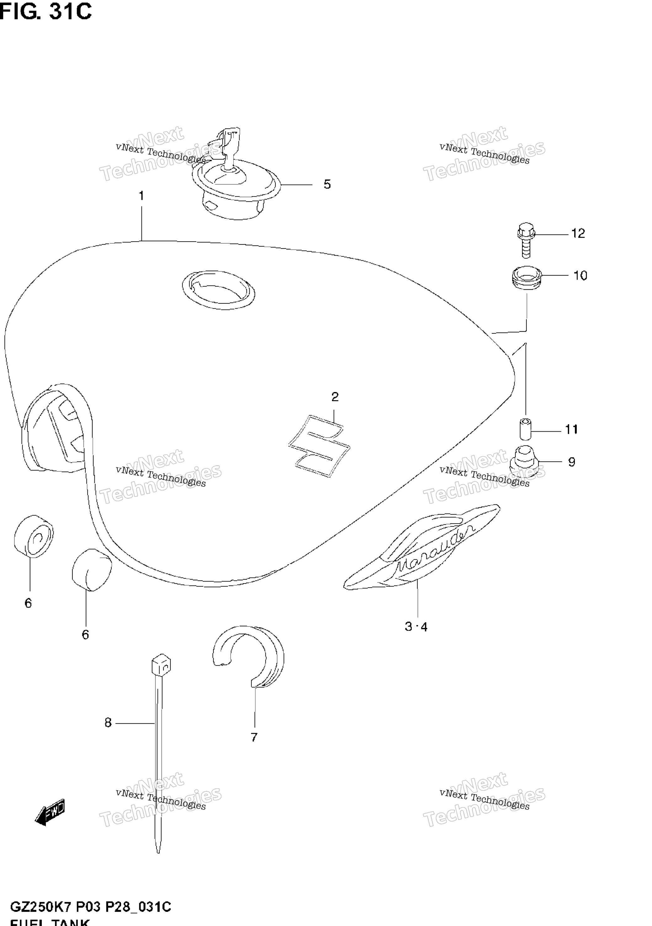 Топливный бак (Model K7)
