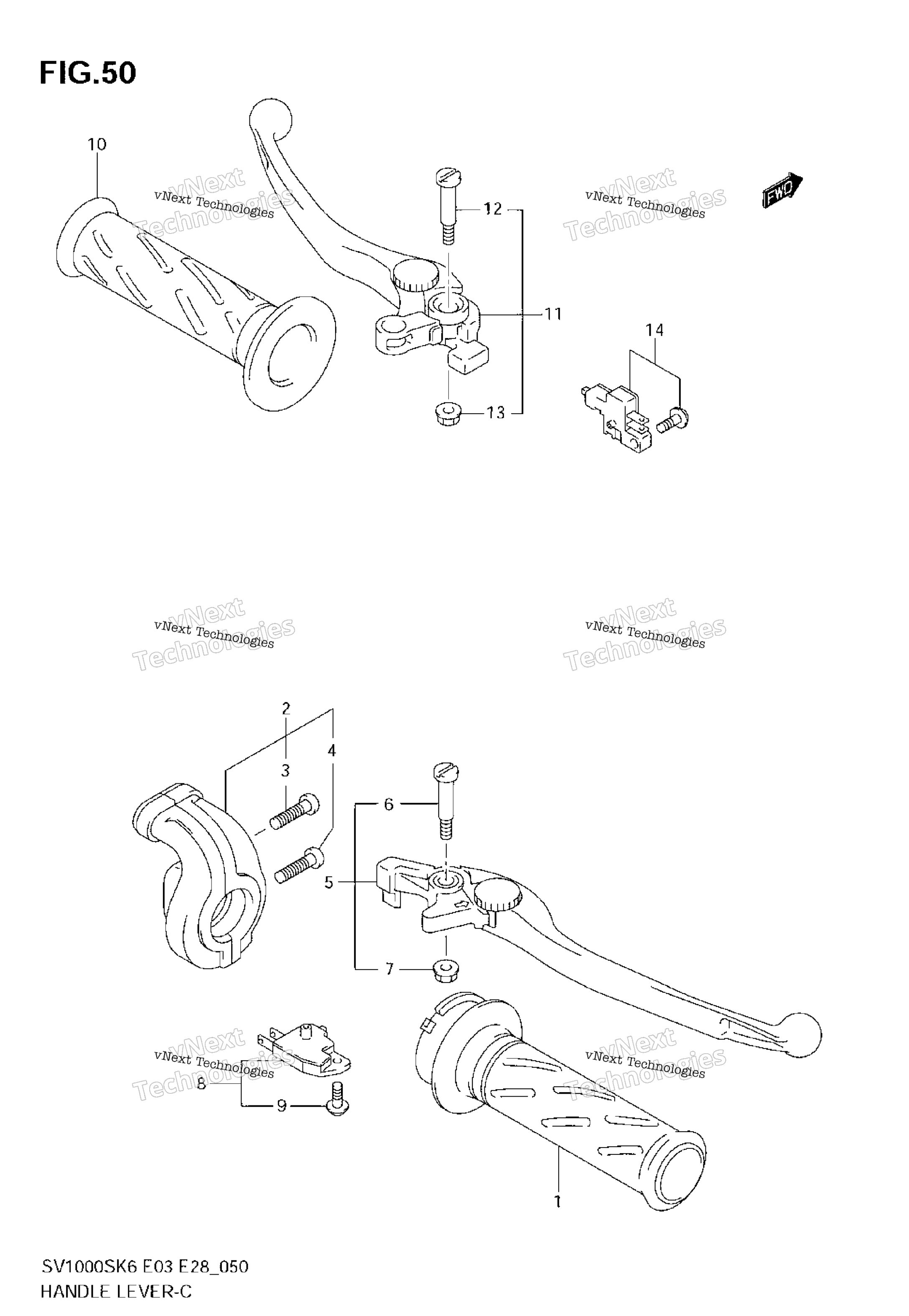 Рычаг руля (Sv1000s)