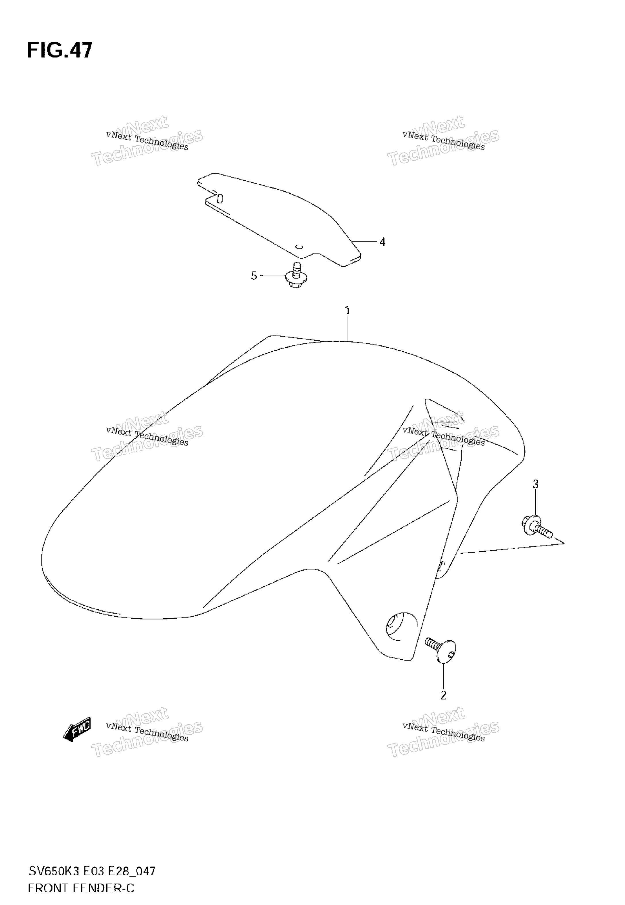 Переднее крыло (Model K3/K4/K5/K6)