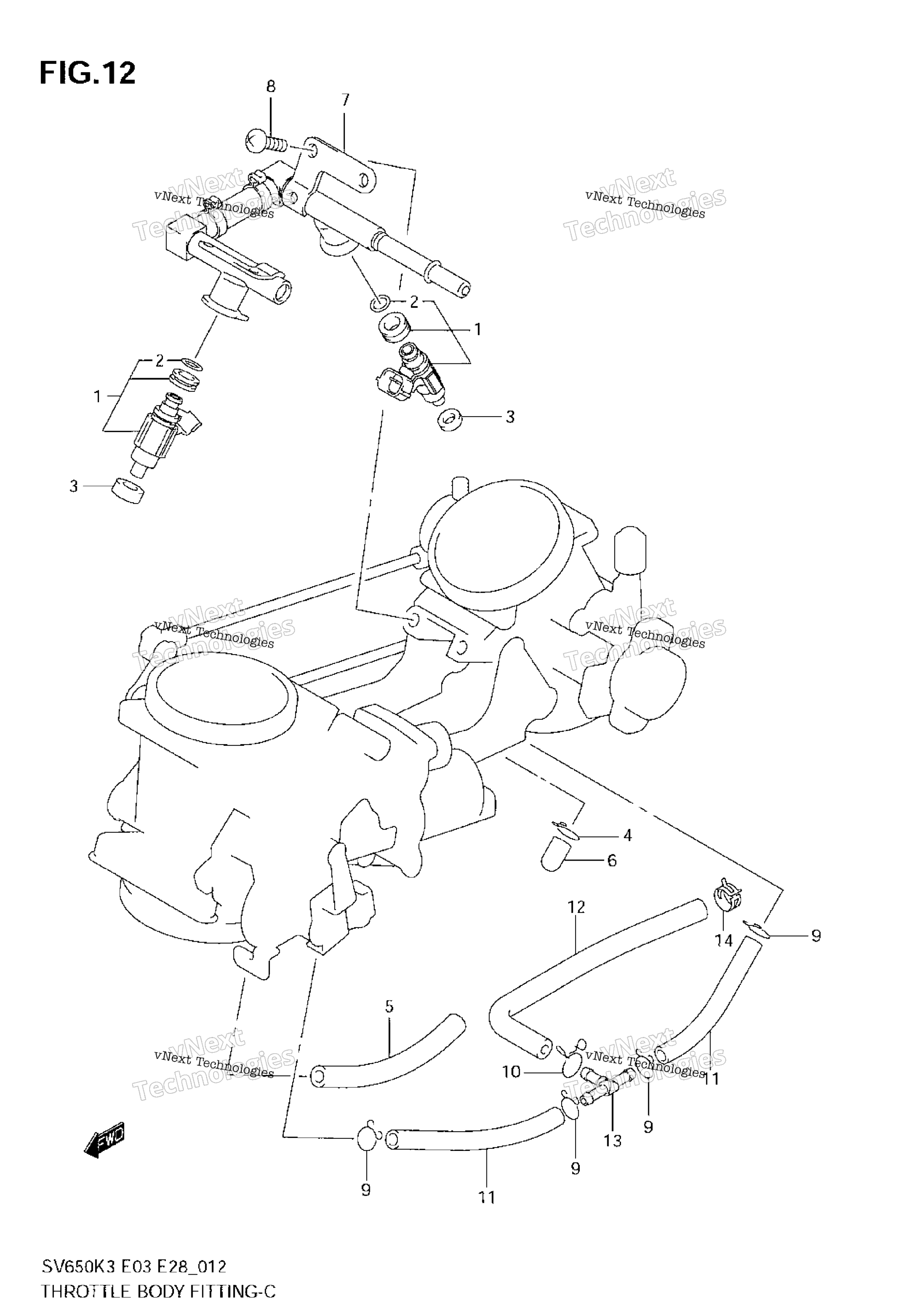 Дроссельный узел Fitting (Model K3/K4/K5/K6)