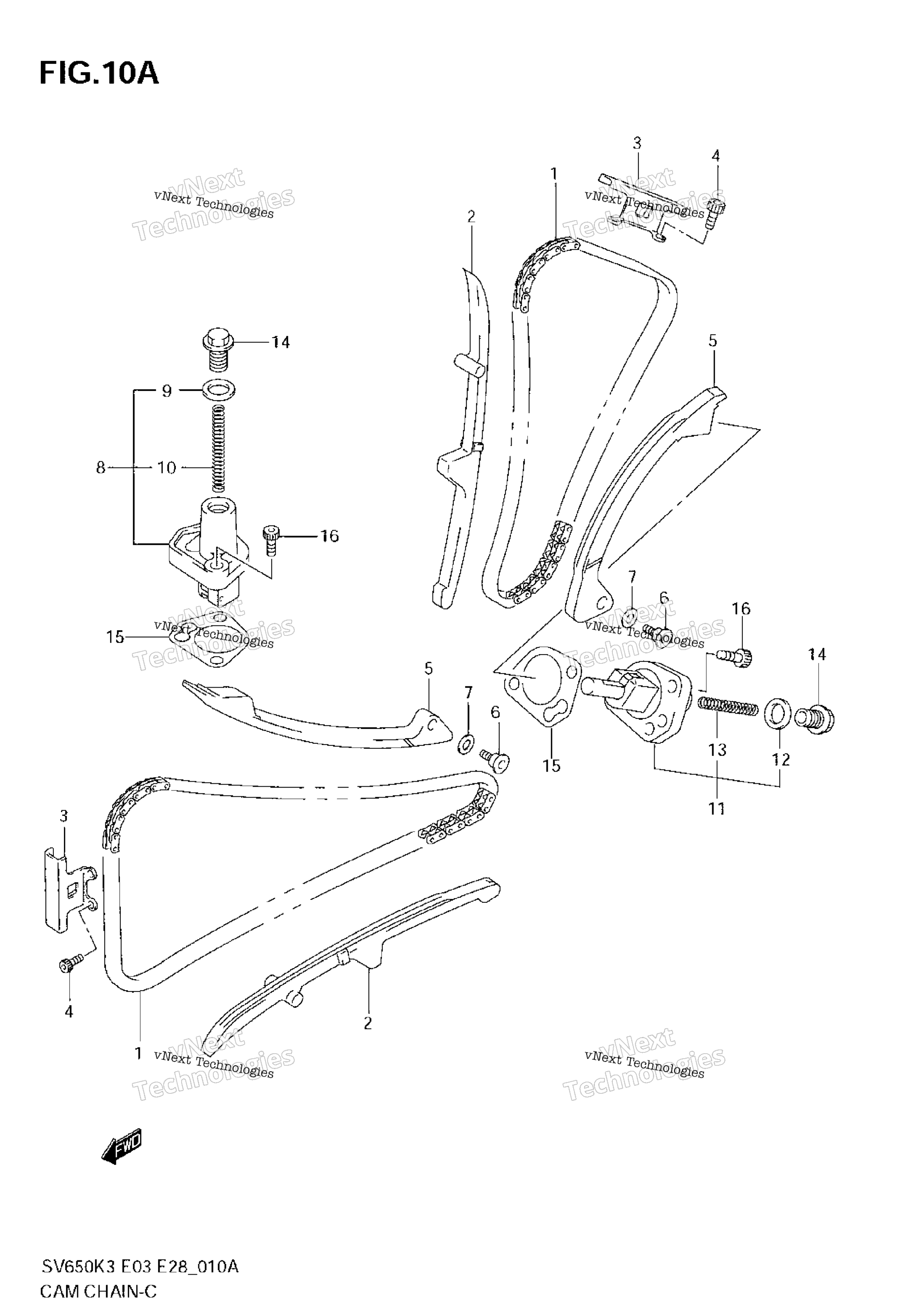 кулачок цепь (Model K5 / K6 / K7)