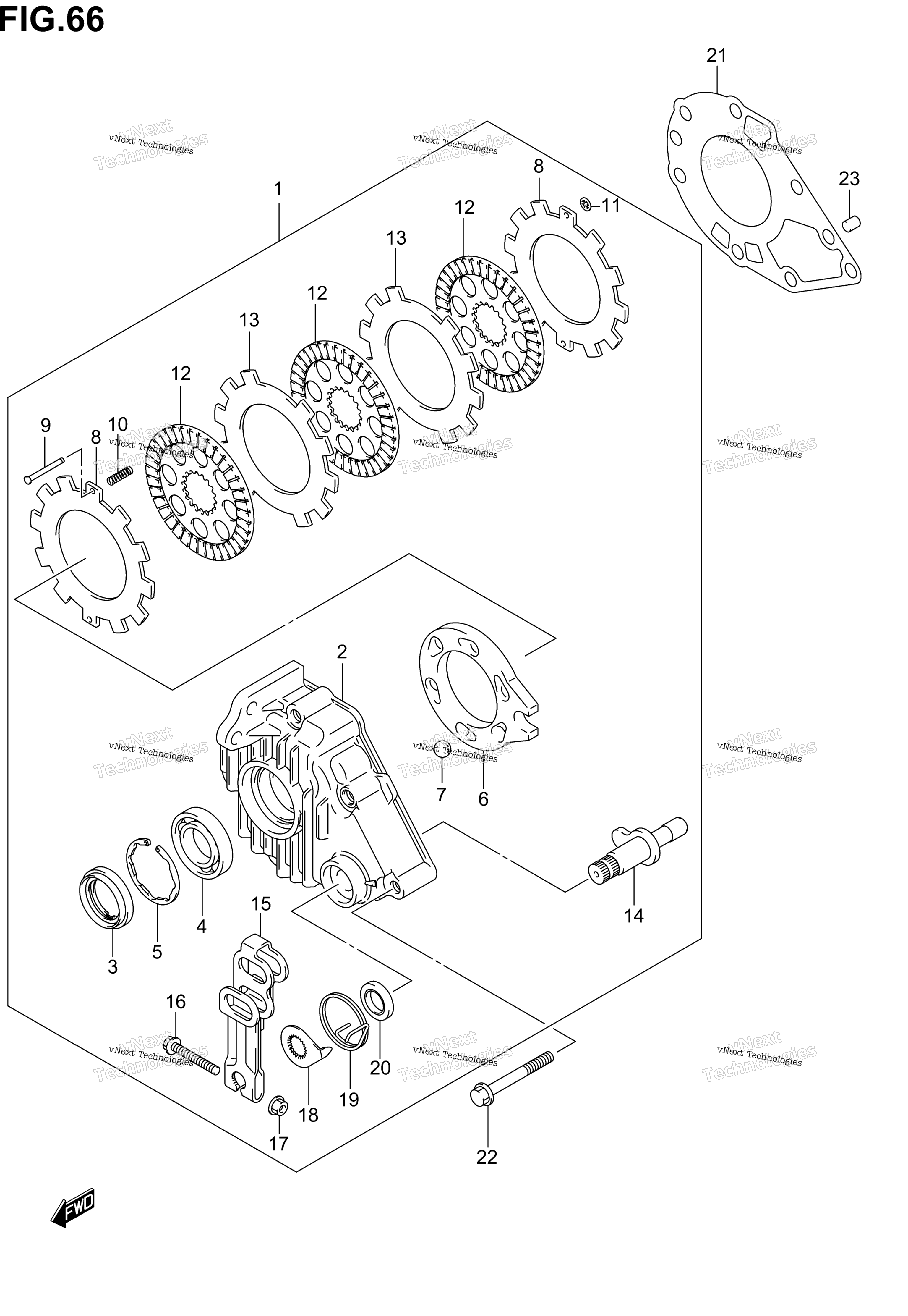 Задняя часть Brake Assy
