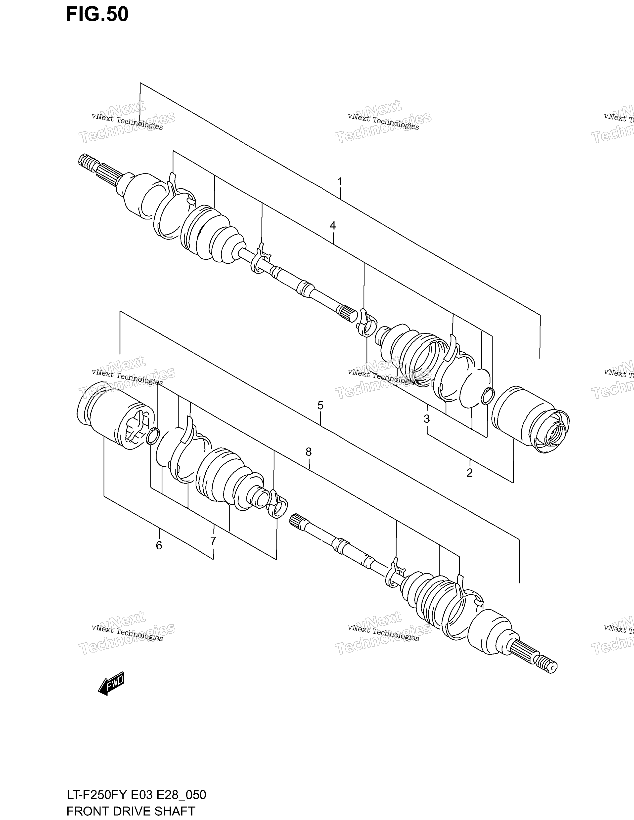 Передняя часть Drive Shaft (Model X/Y)
