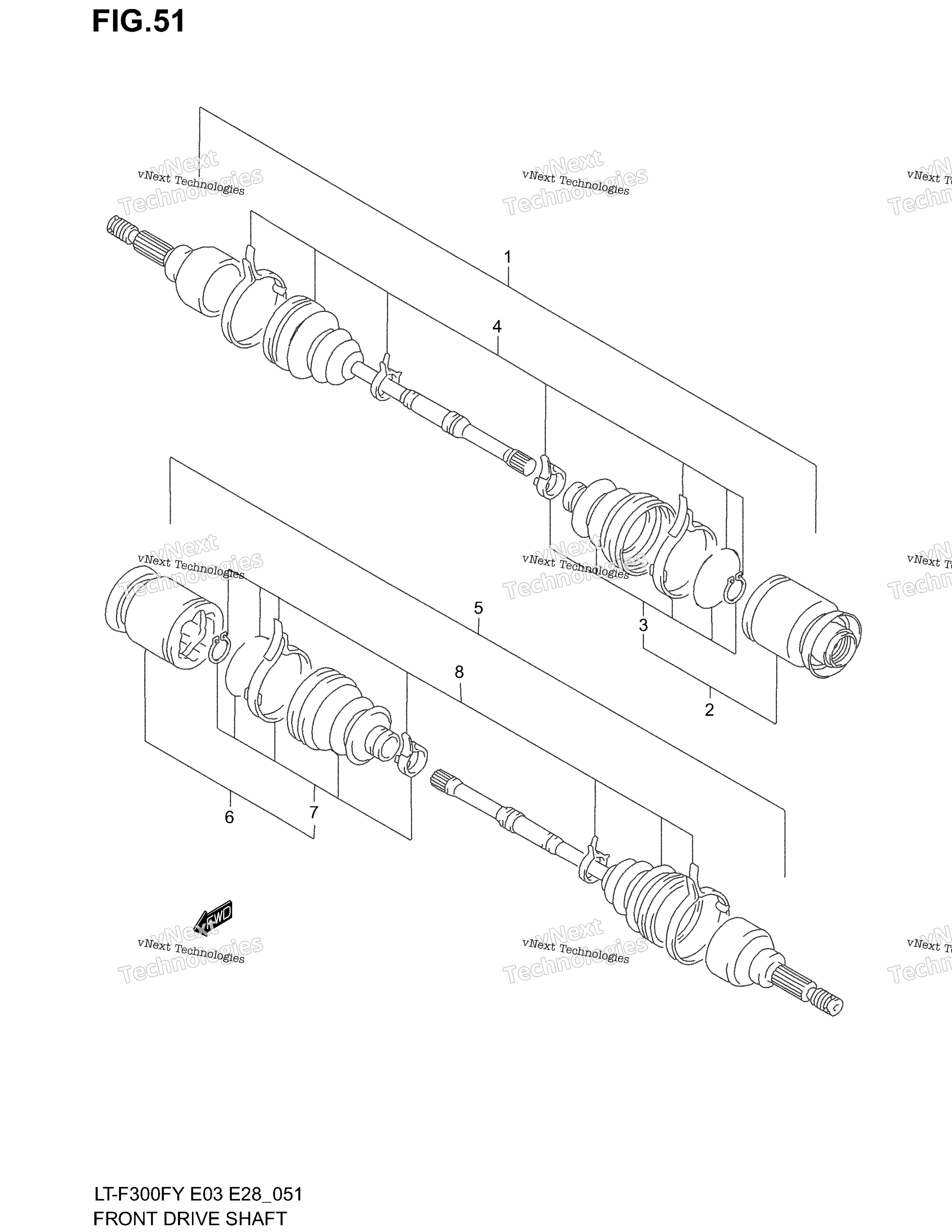 Передняя часть Drive Shaft (Model X/Y)