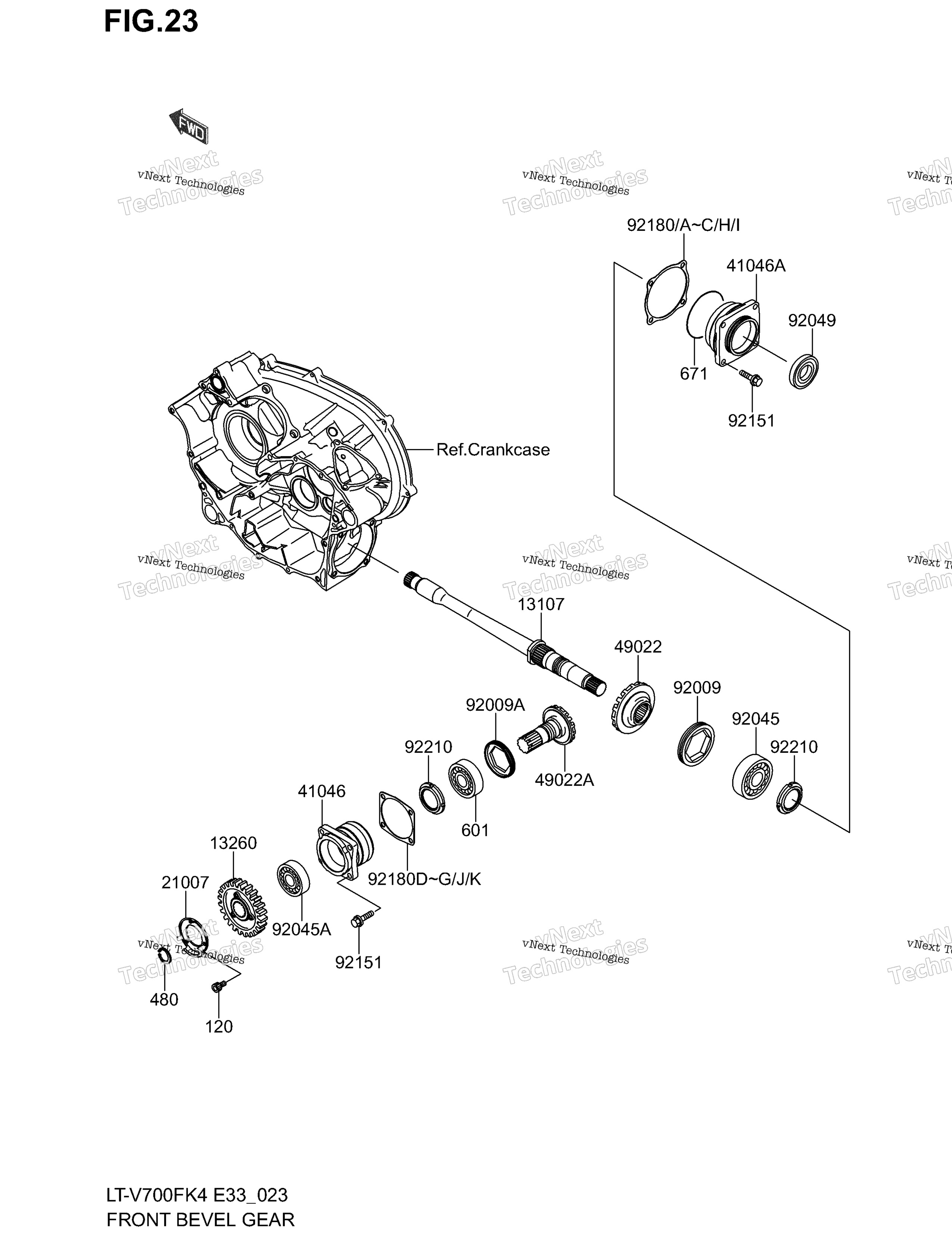 Передняя часть Bevel Gear