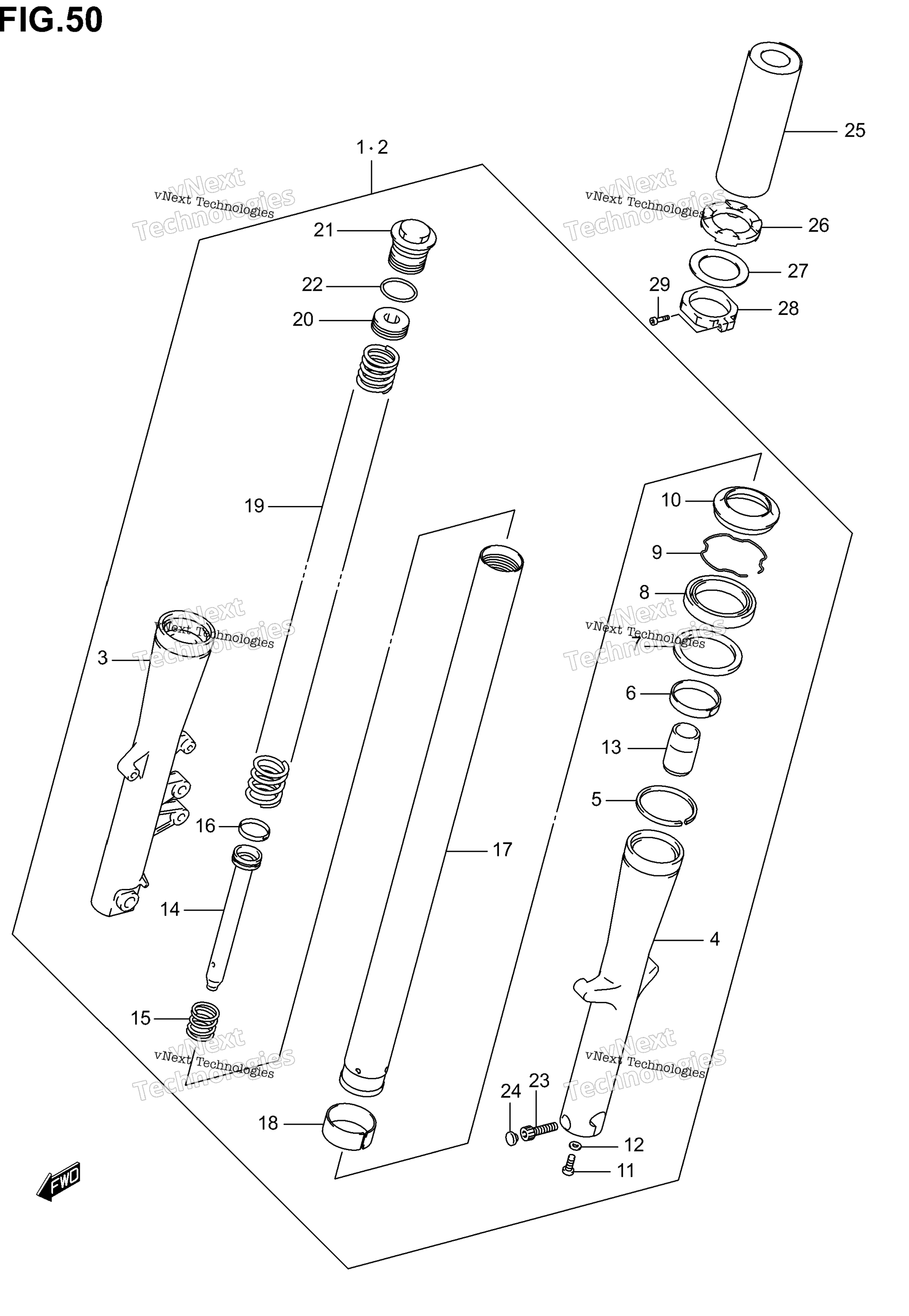 Передний амортизатор (Model K1/K2/K3/K4)