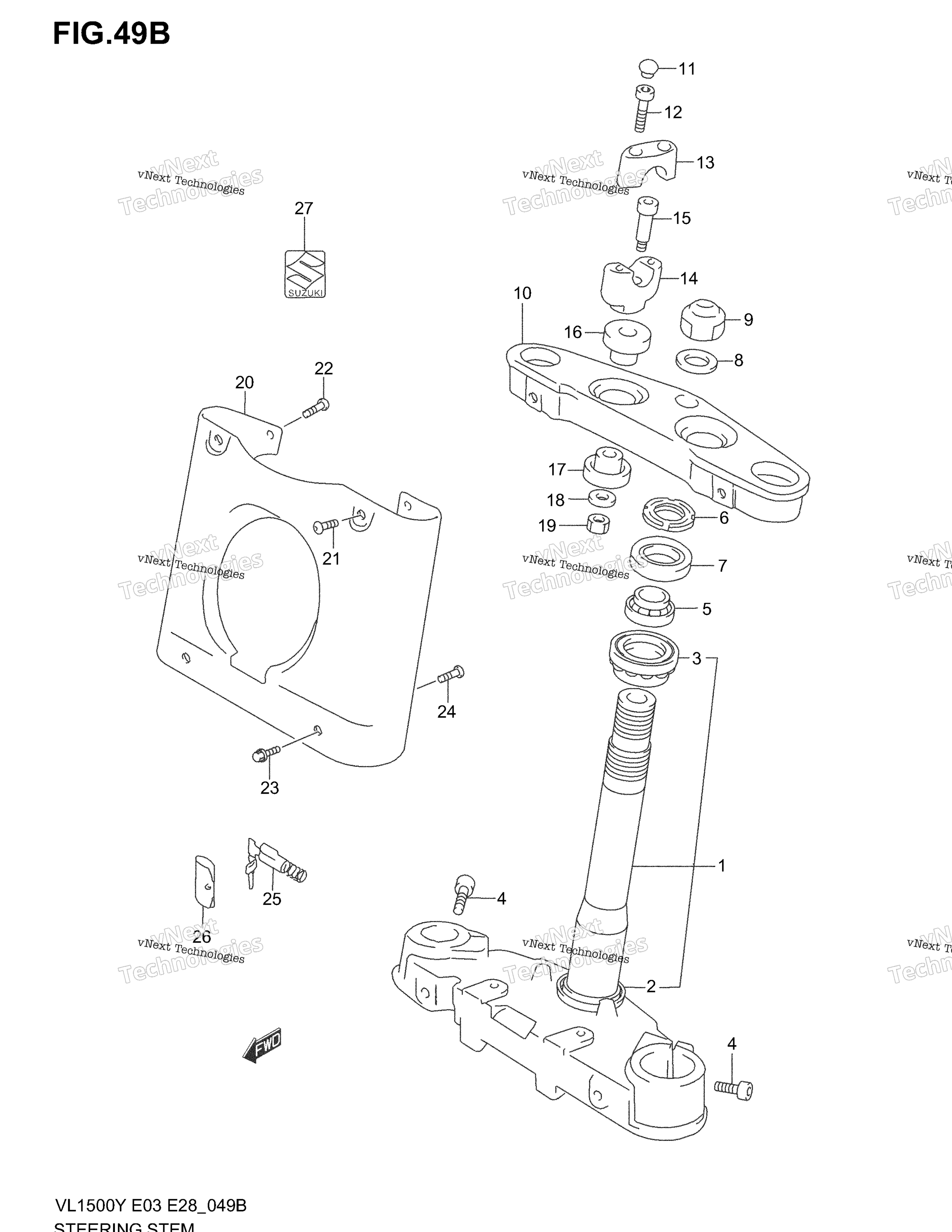 Рулевая колонка (Model K1/K2/K3/K4)