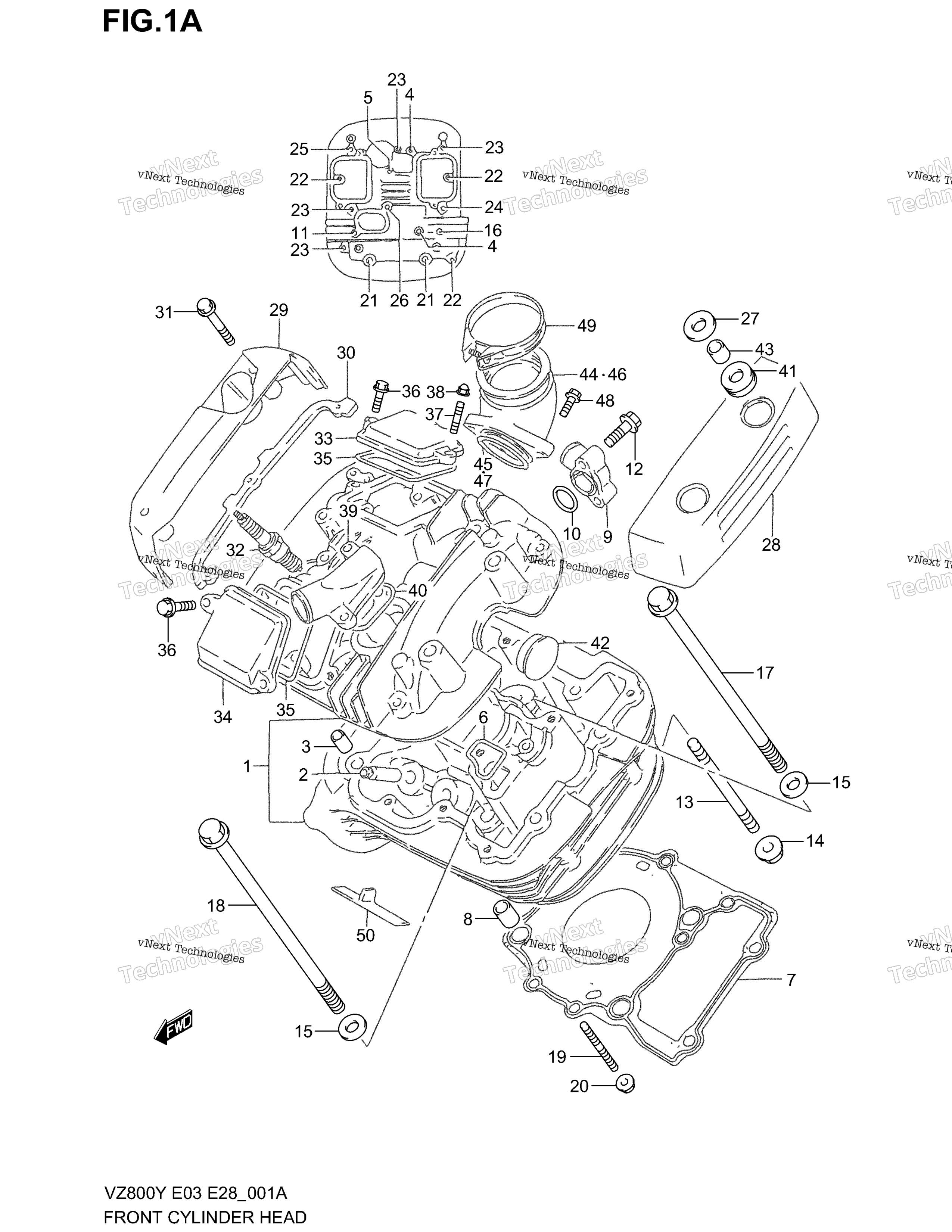 Передняя часть CYLINDER HEAD
