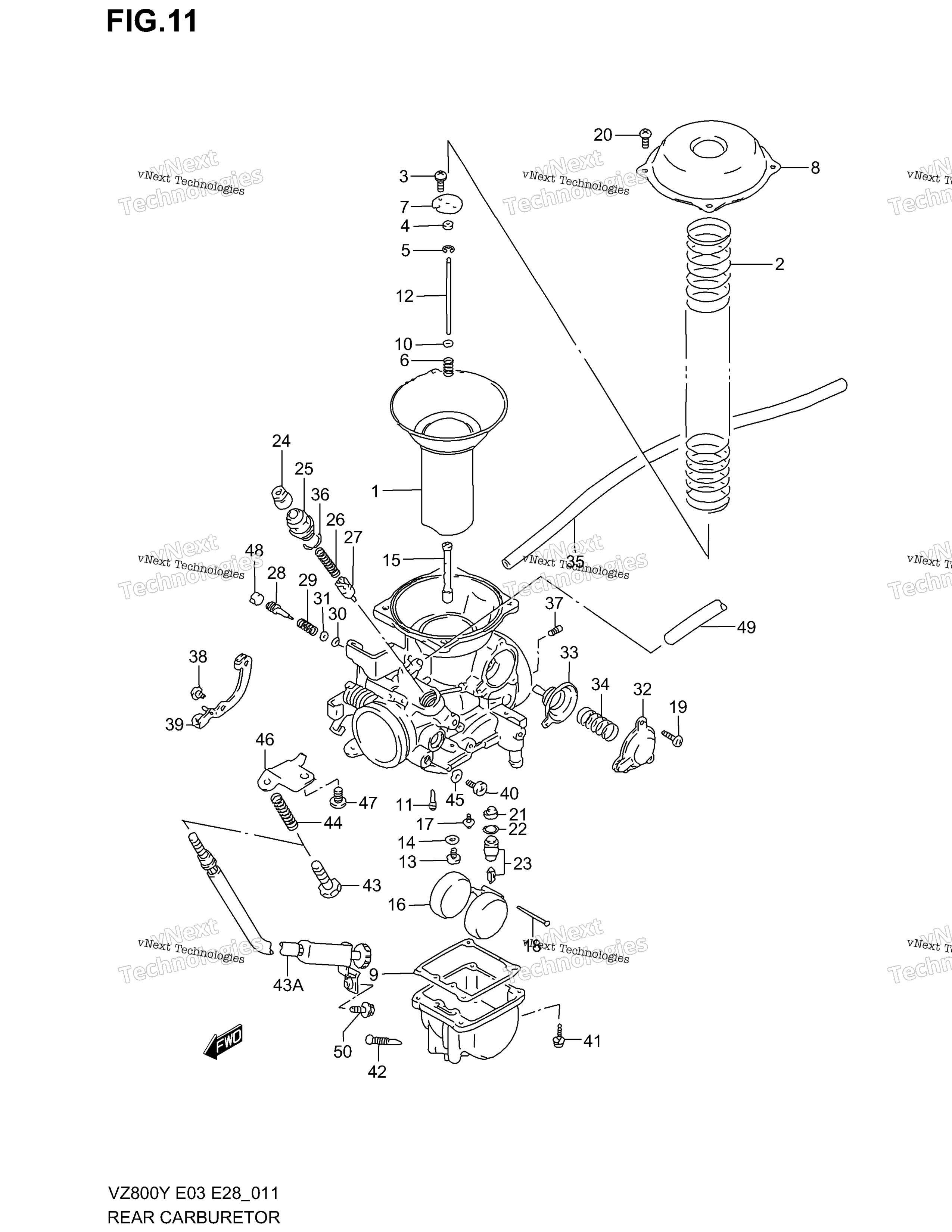 Задняя часть Carburetor