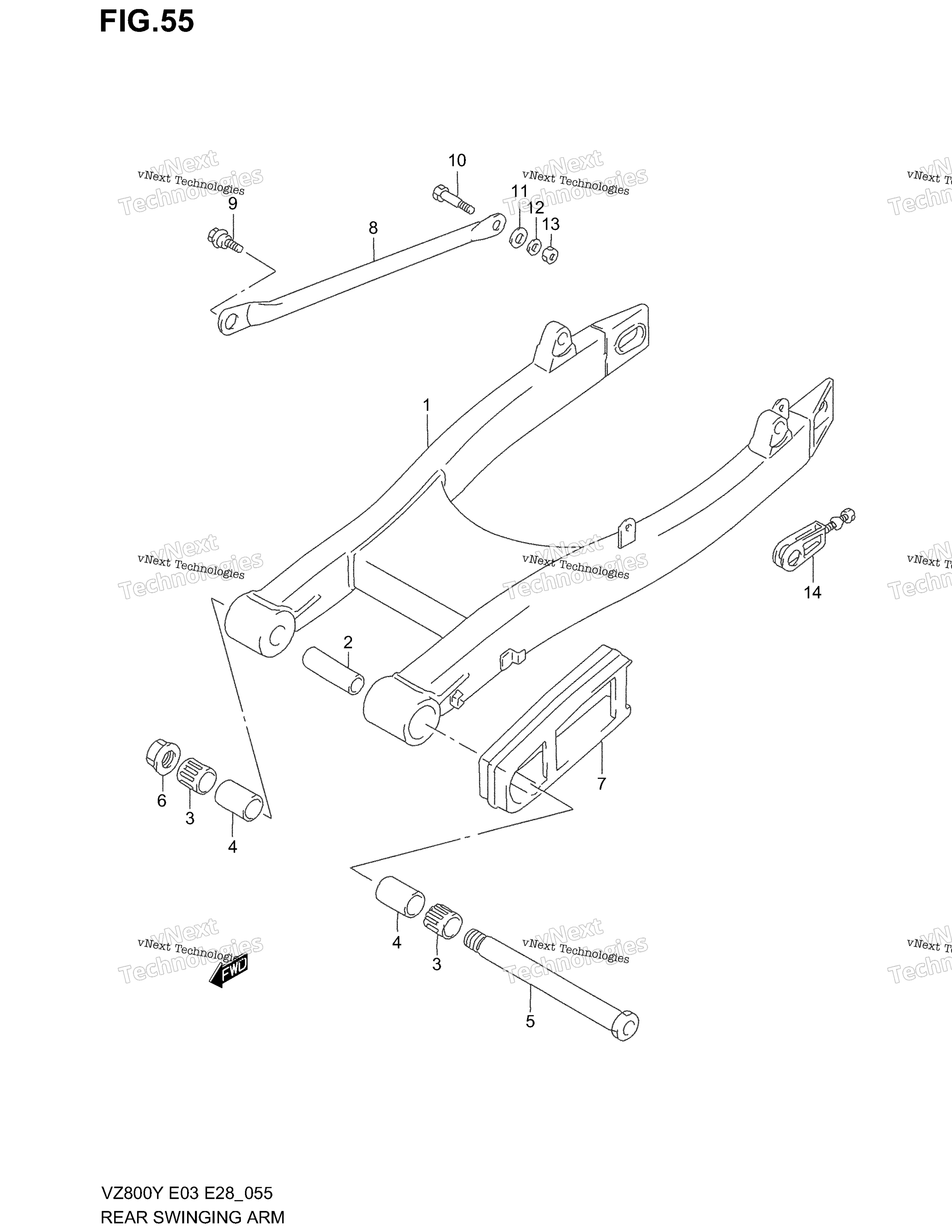 задний Swinging Arm