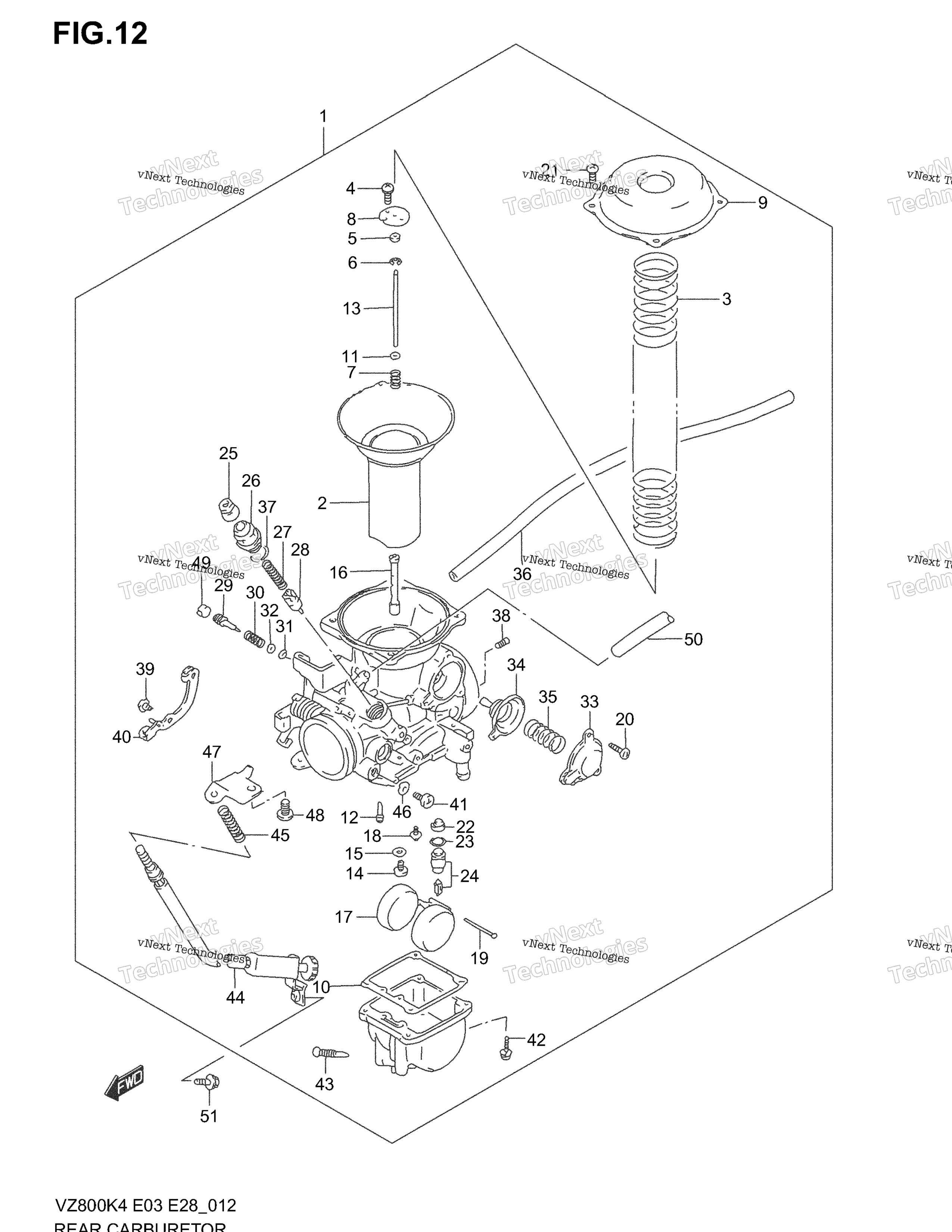 Задняя часть Carburetor