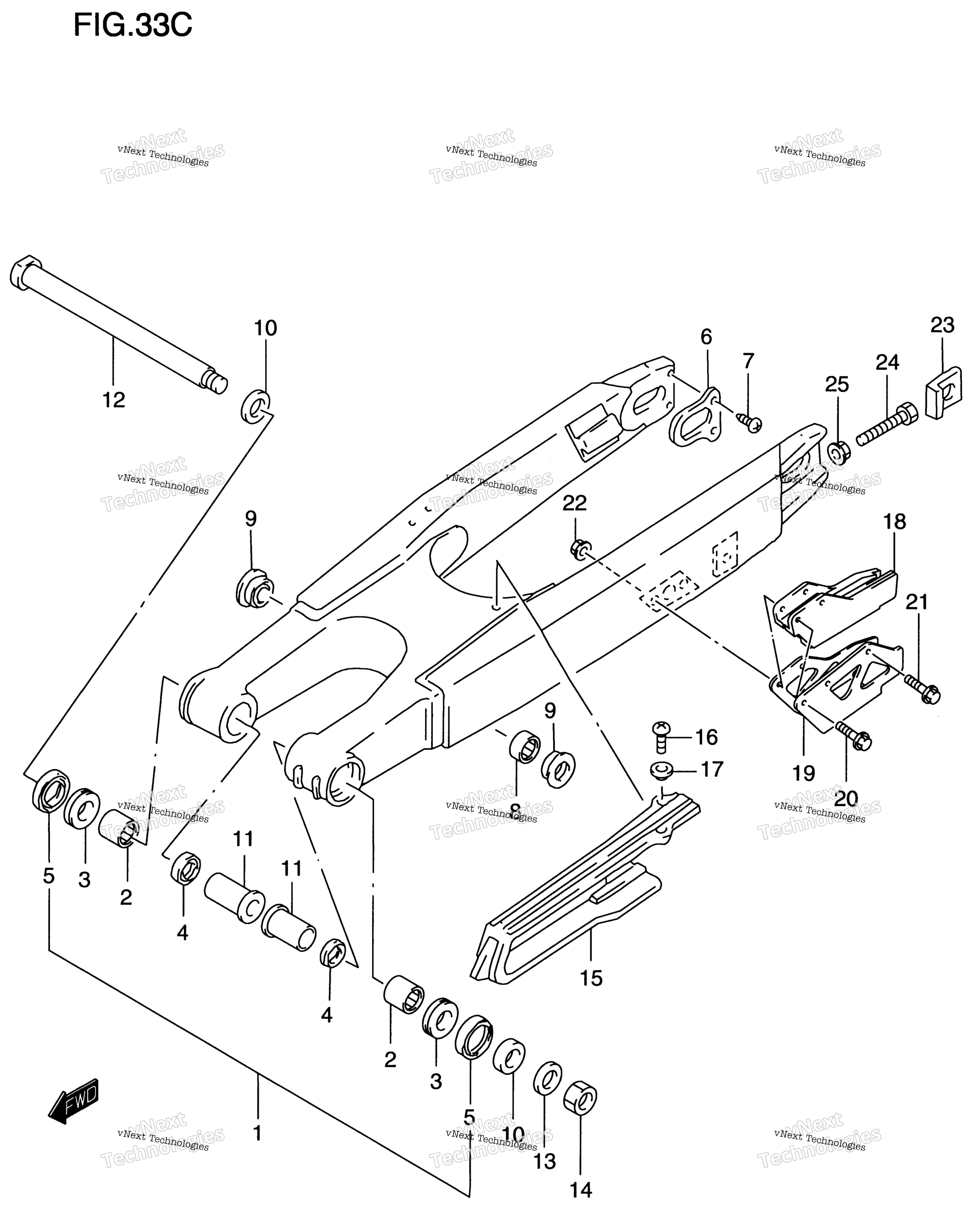 задний Swinging Arm (Model X)