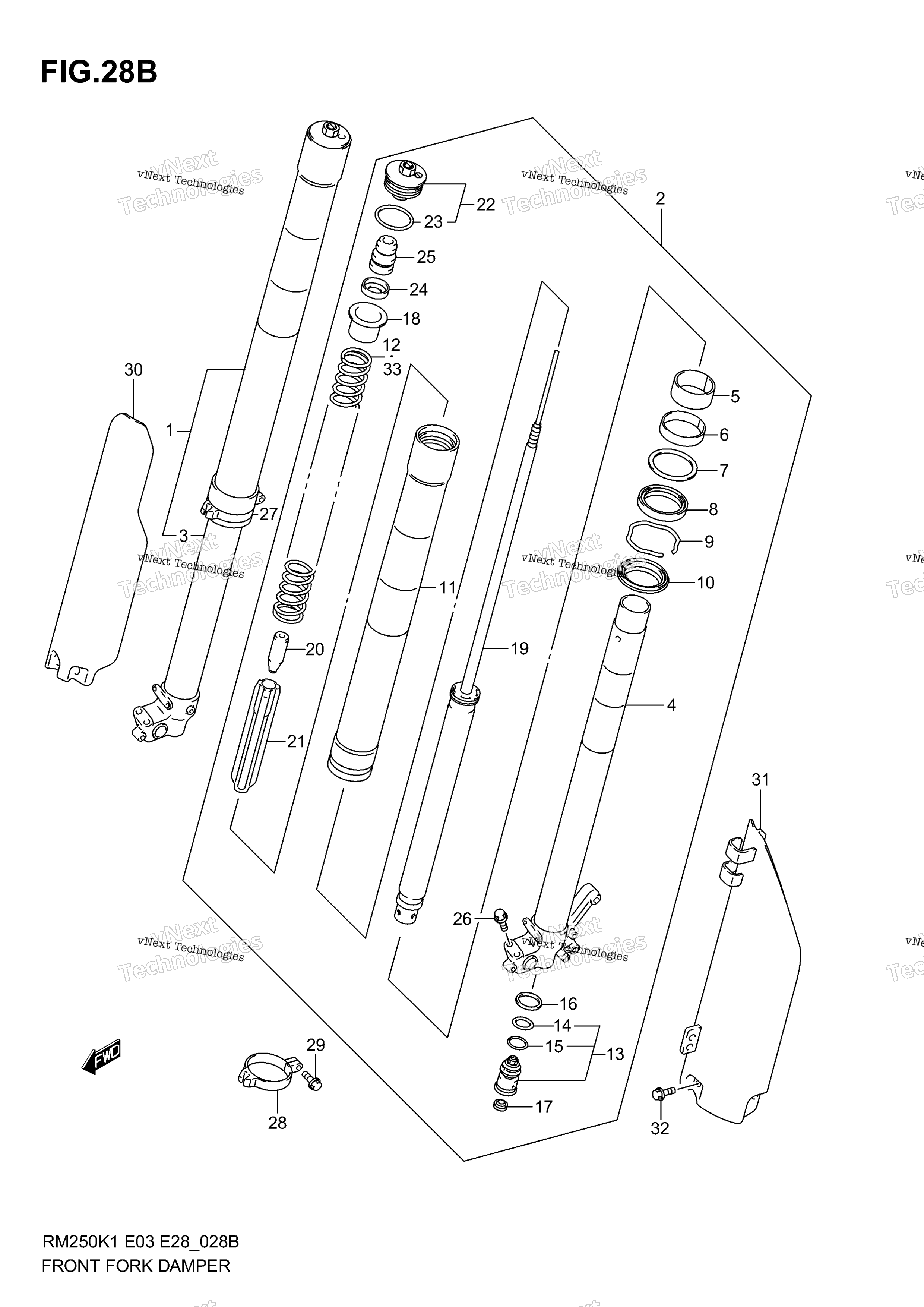 Передний амортизатор (Model K3)