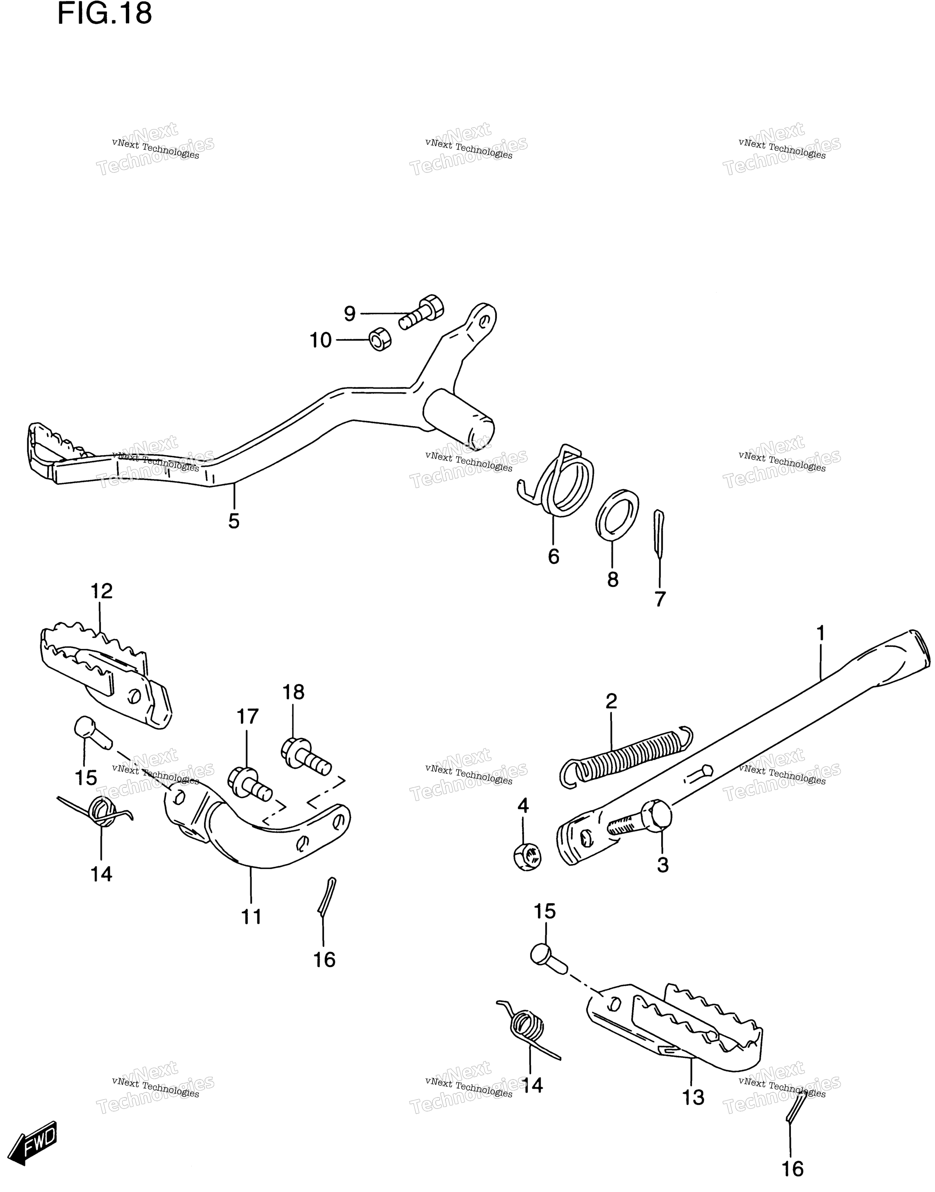 Винт Stand - Brake Pedal