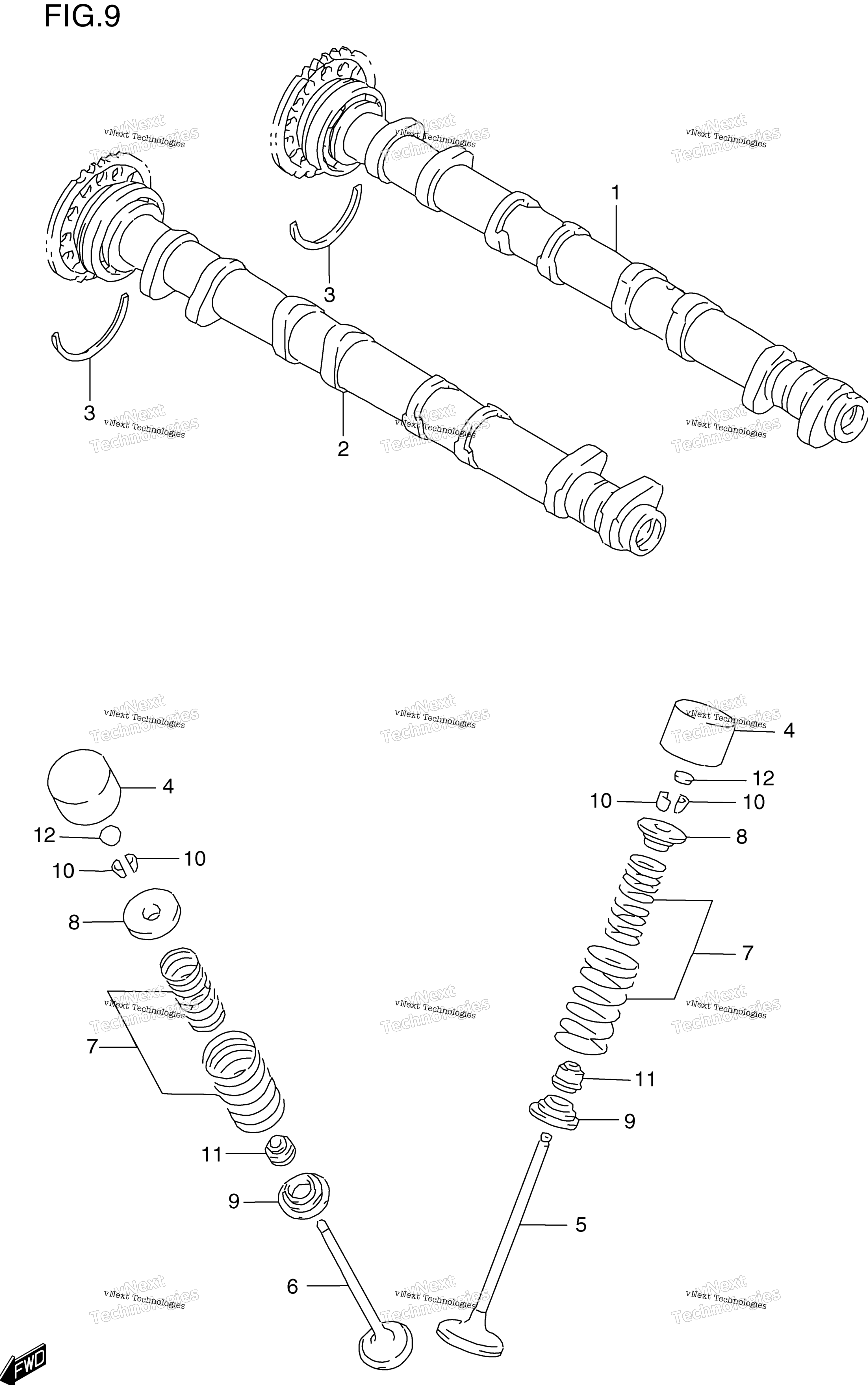 кулачок Shaft клапан