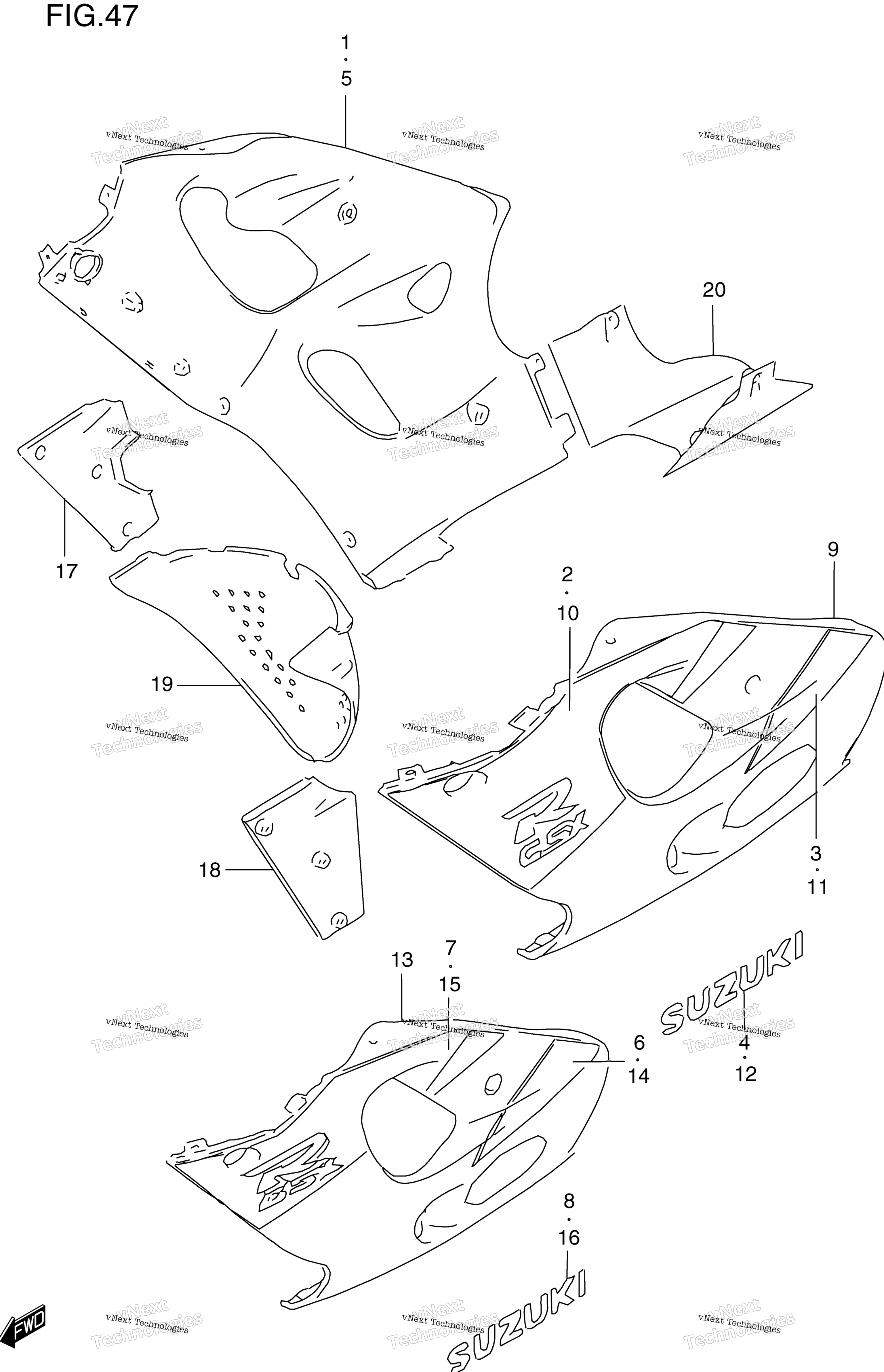Нижний обтекатель Body (Model V)