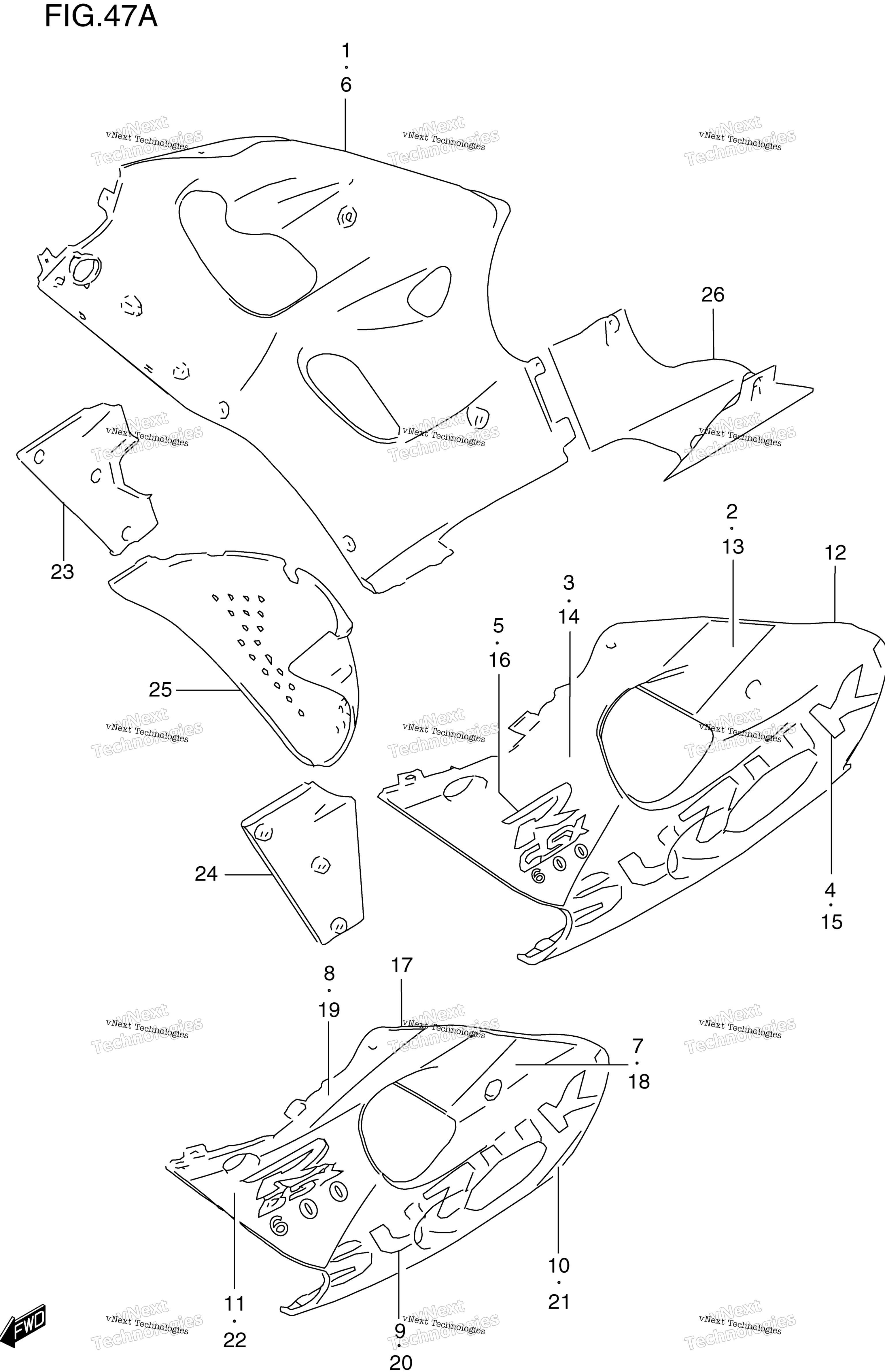 Нижний обтекатель Body (Model W)