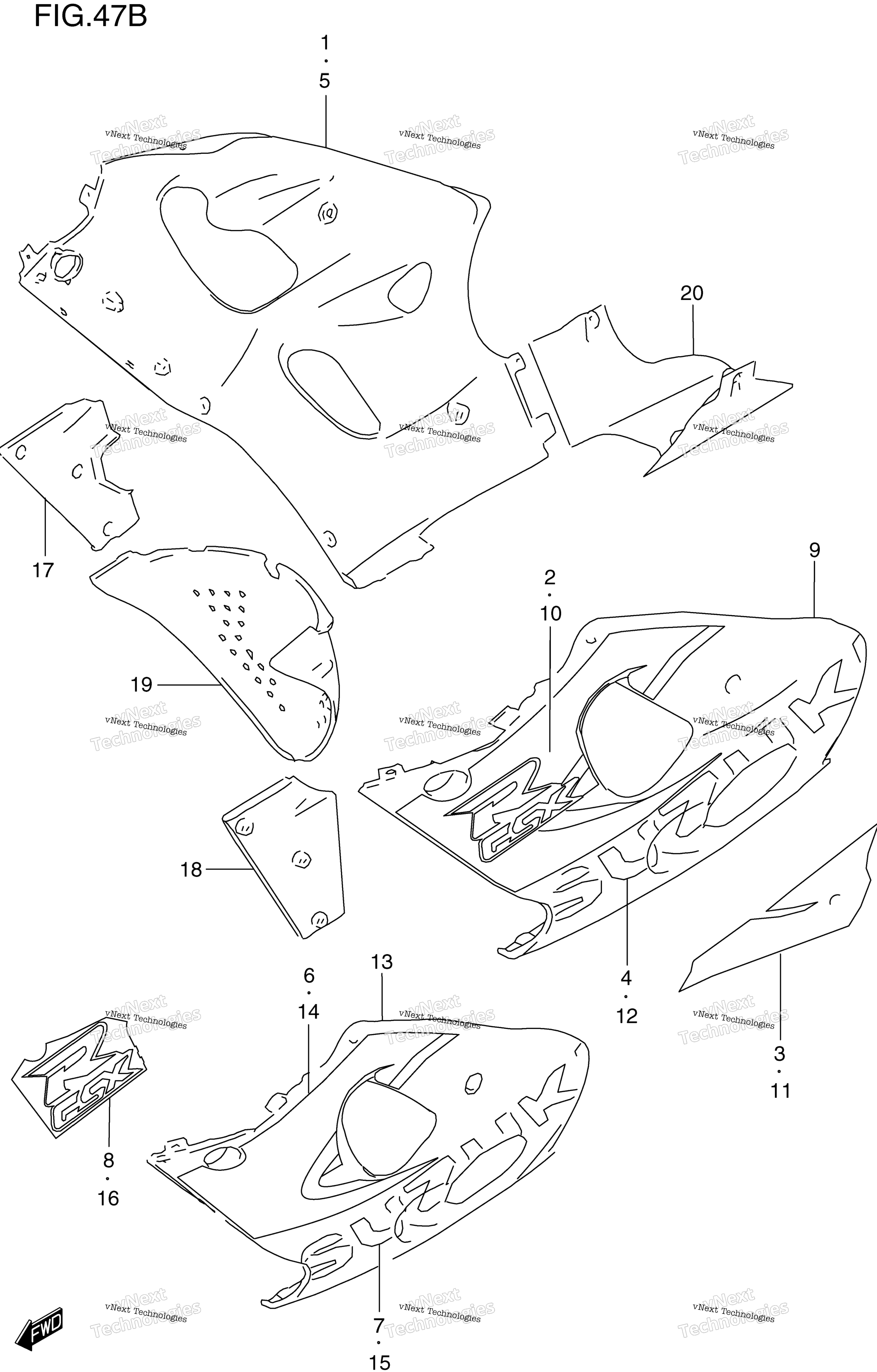 Нижний обтекатель Body (Model X)