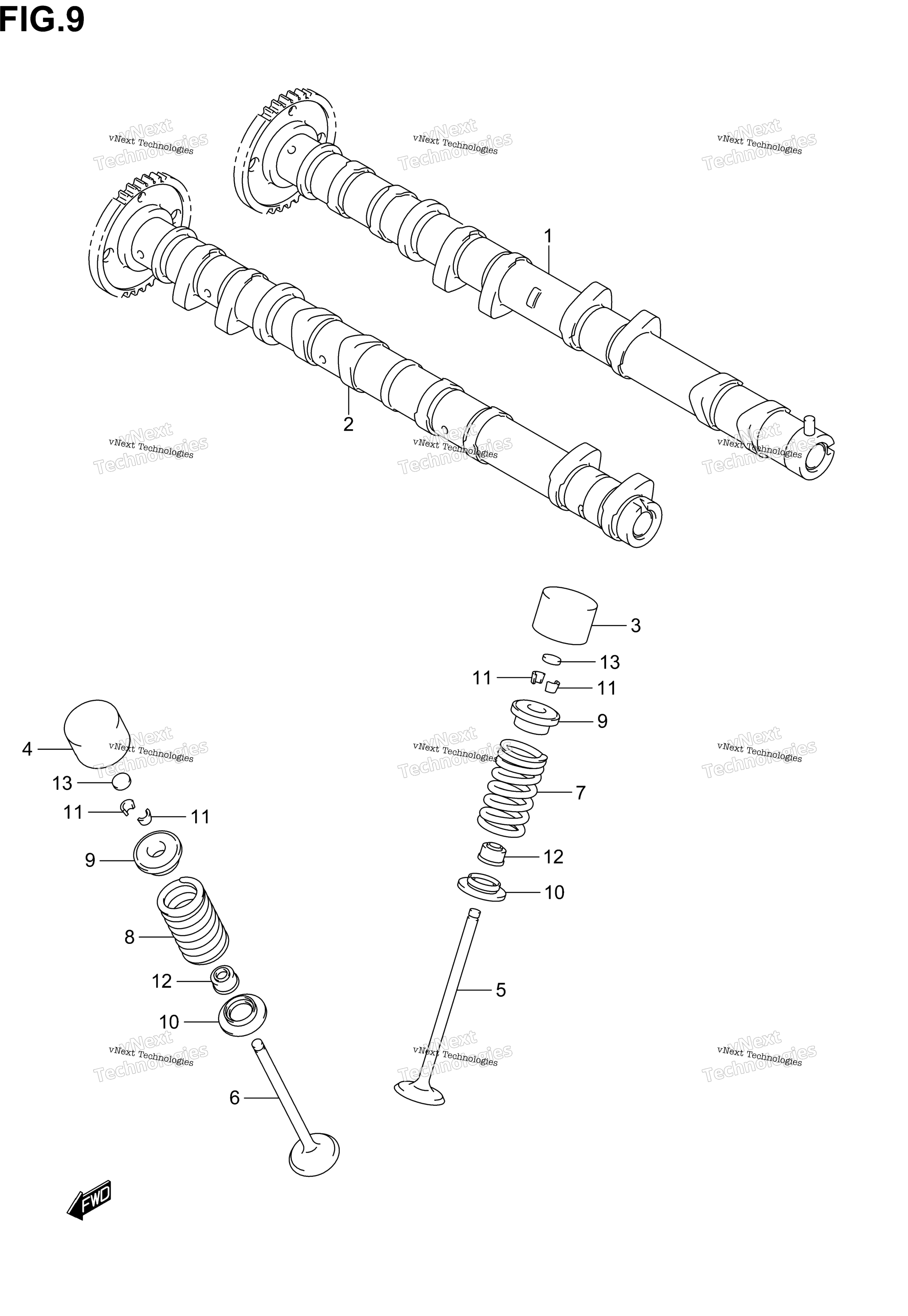 кулачок Shaft клапан