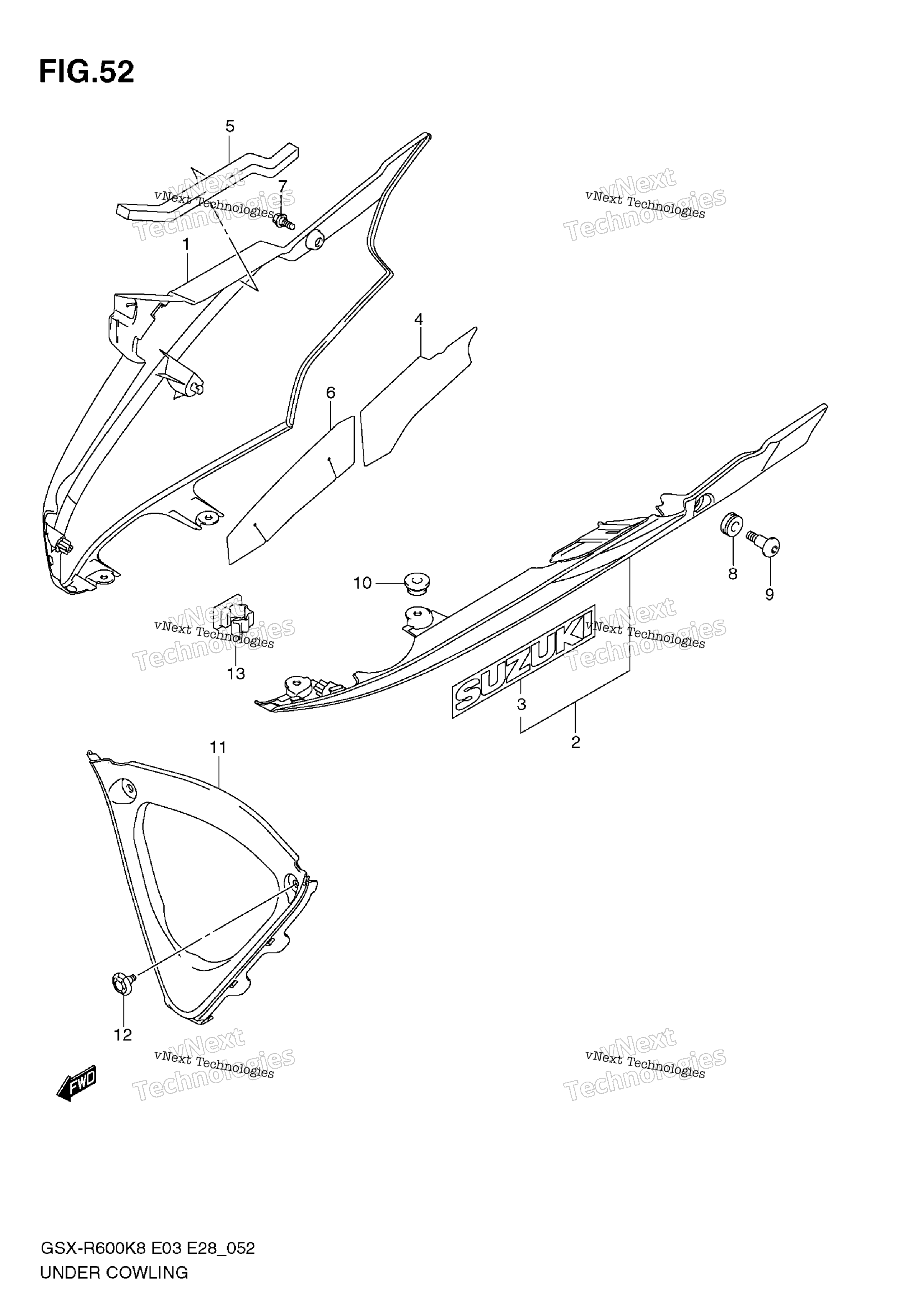Нижний обтекатель (Model K8)
