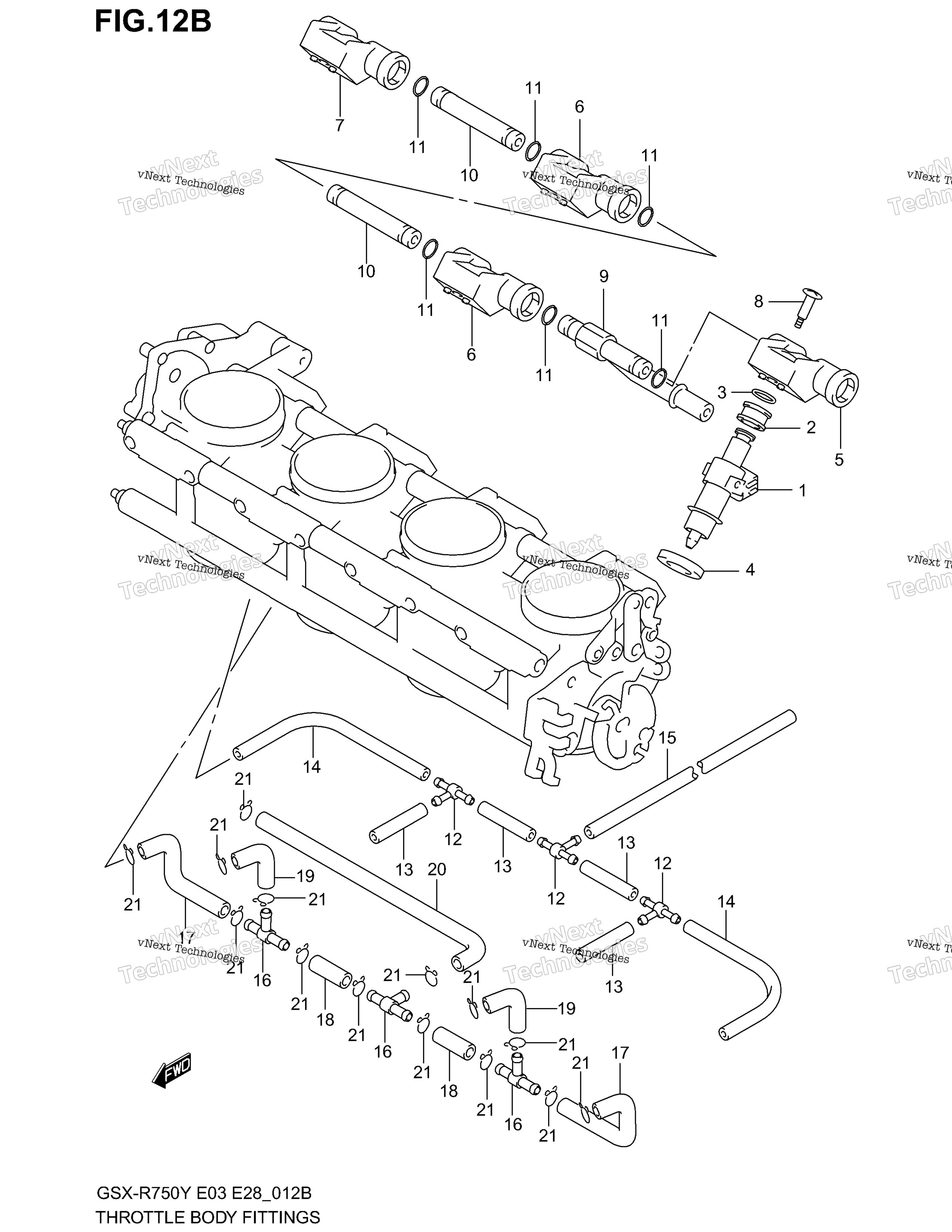 Дроссельный узел Hose/Joint (Model K2/K3)