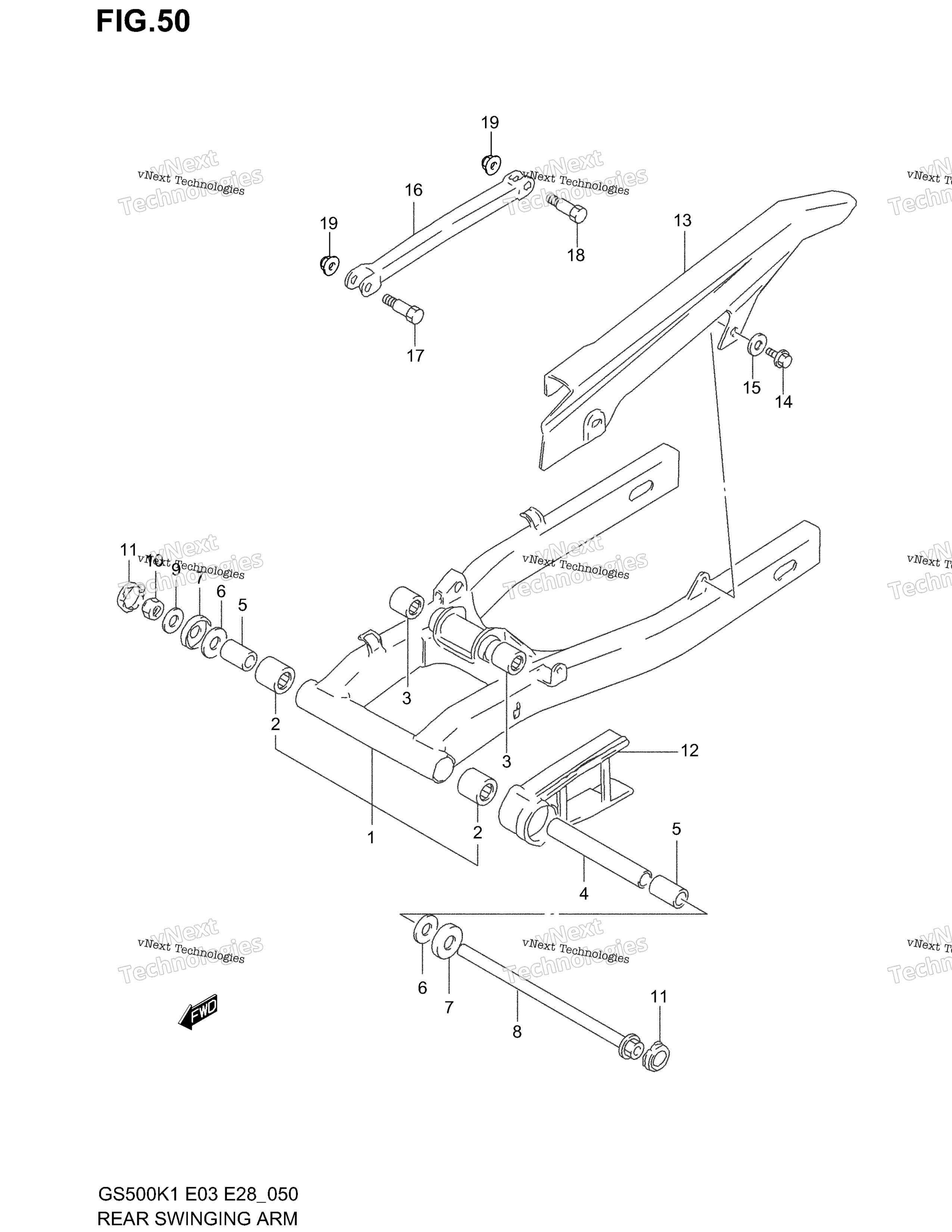 задний Swinging Arm