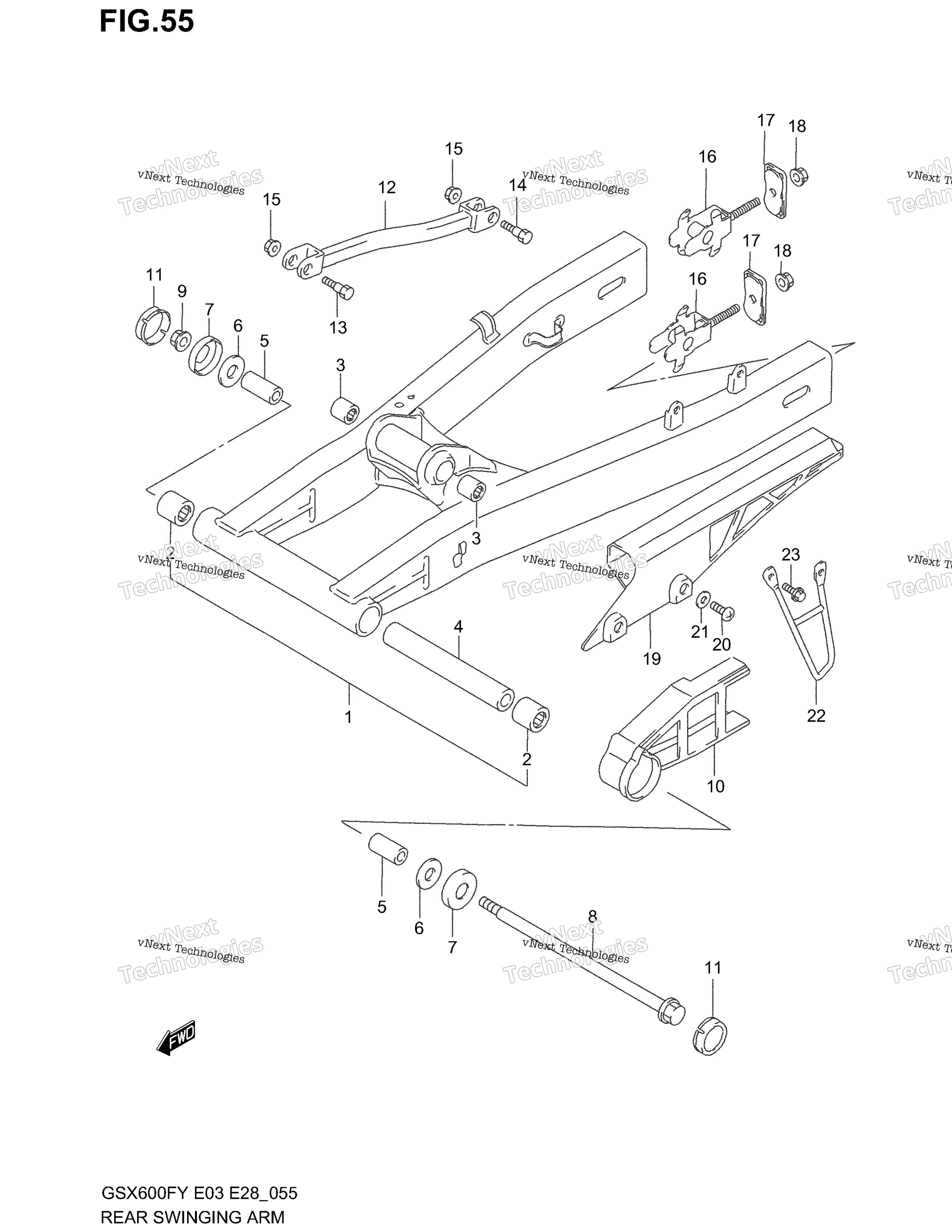 задний Swinging Arm