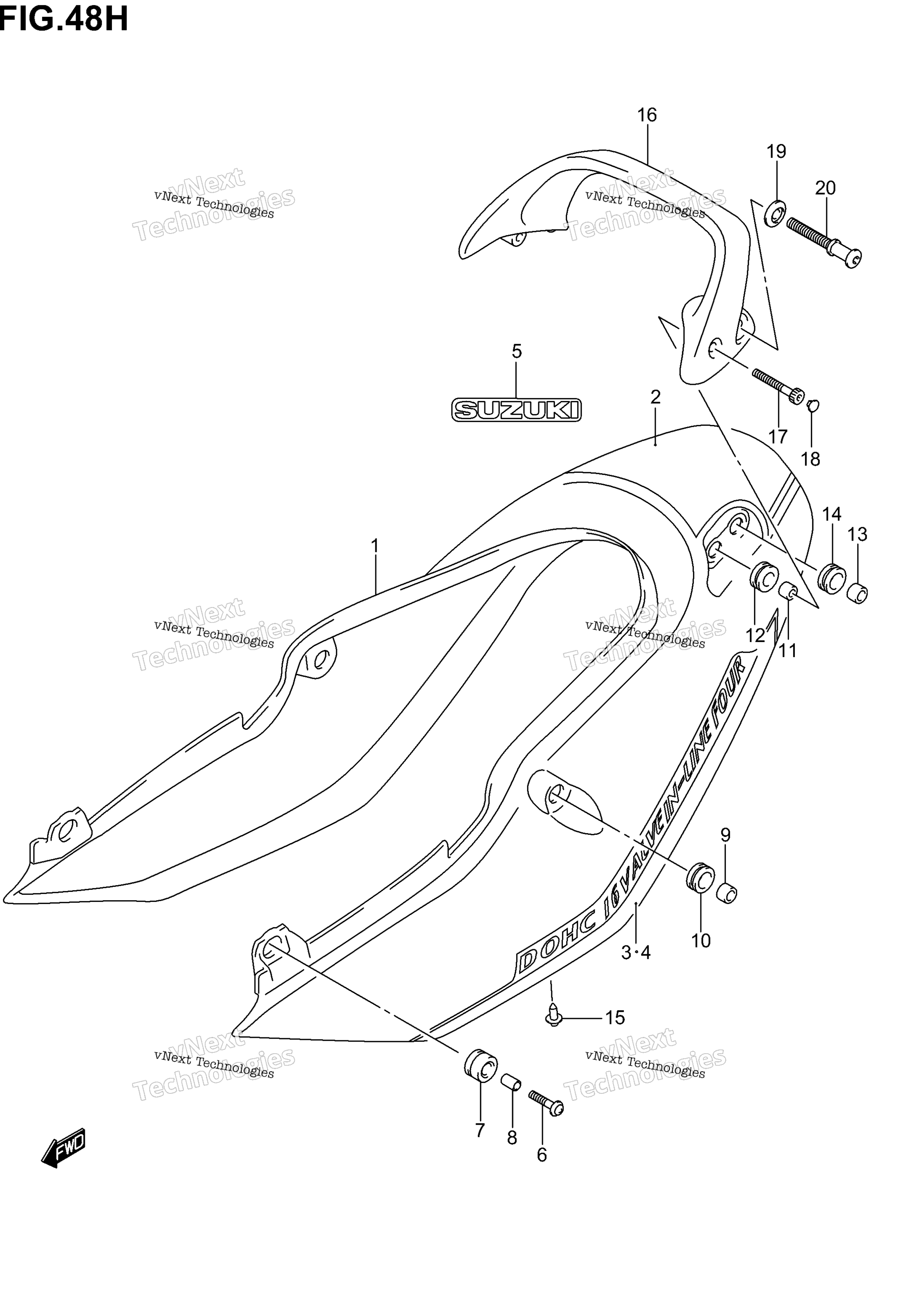 сиденье Tail крышка (Gsf1200szk5)