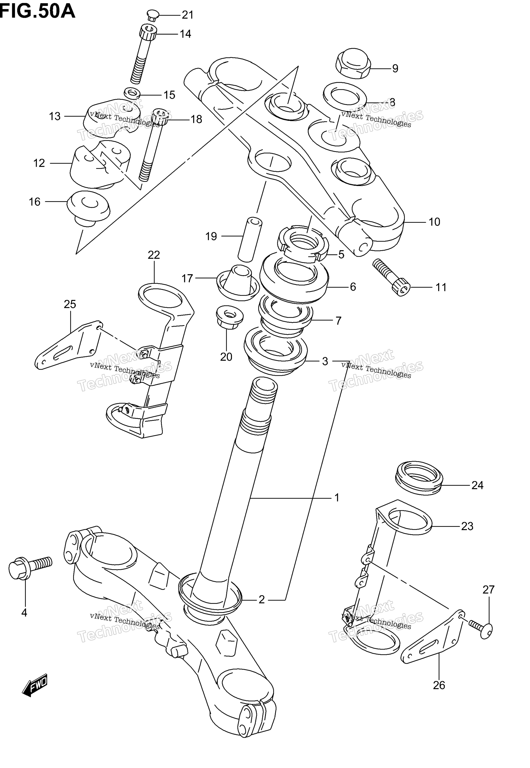 Рулевая колонка (Gsf1200k1/K2/K3)