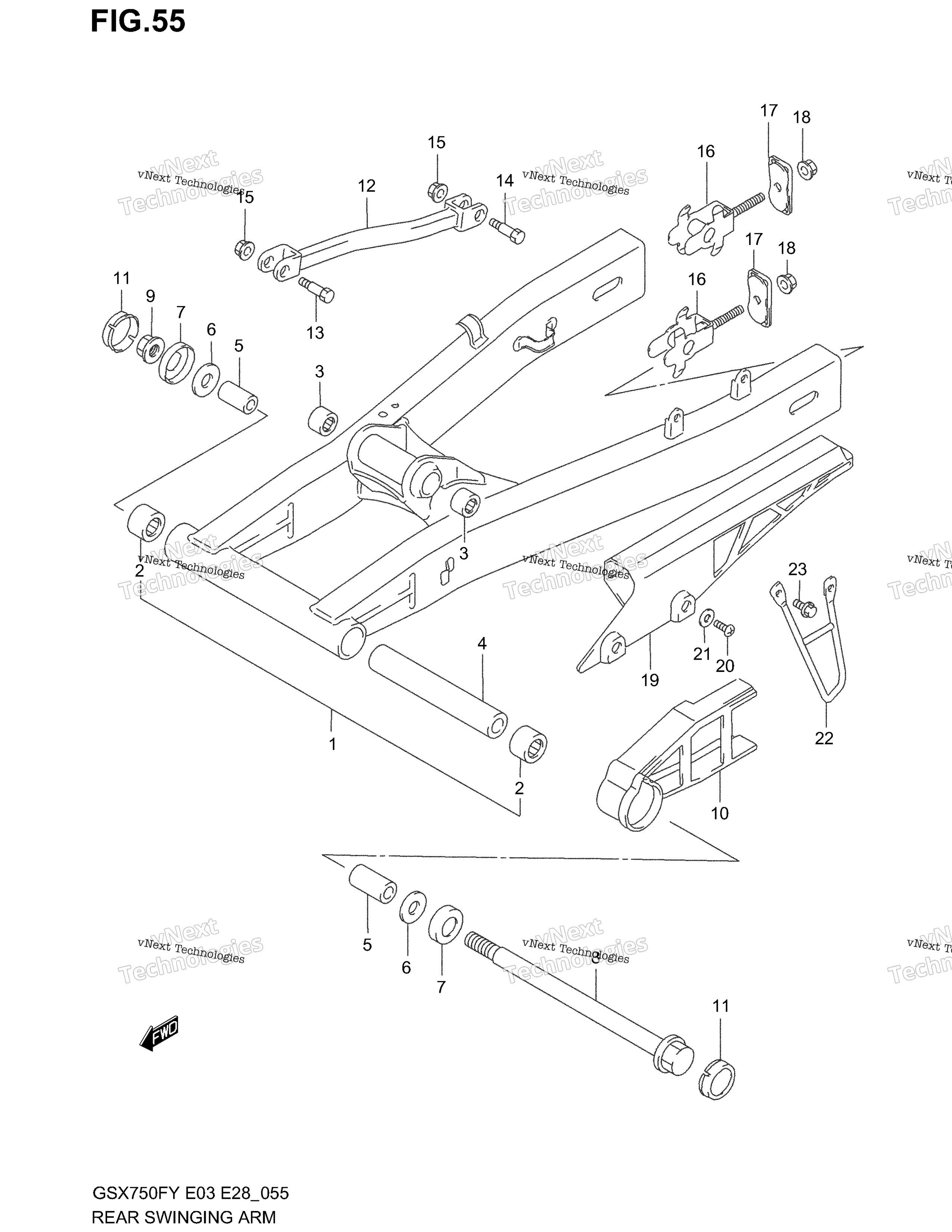 задний Swinging Arm